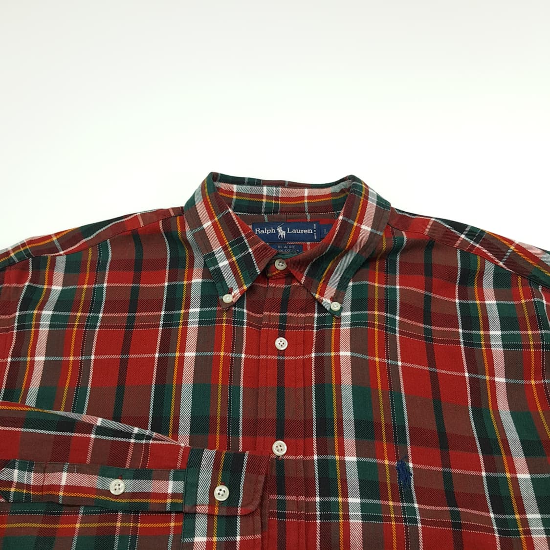 CN874 L 폴로 랄프로렌 크리스마스 타탄체크 플란넬 긴팔 셔츠 남방 상품이미지3