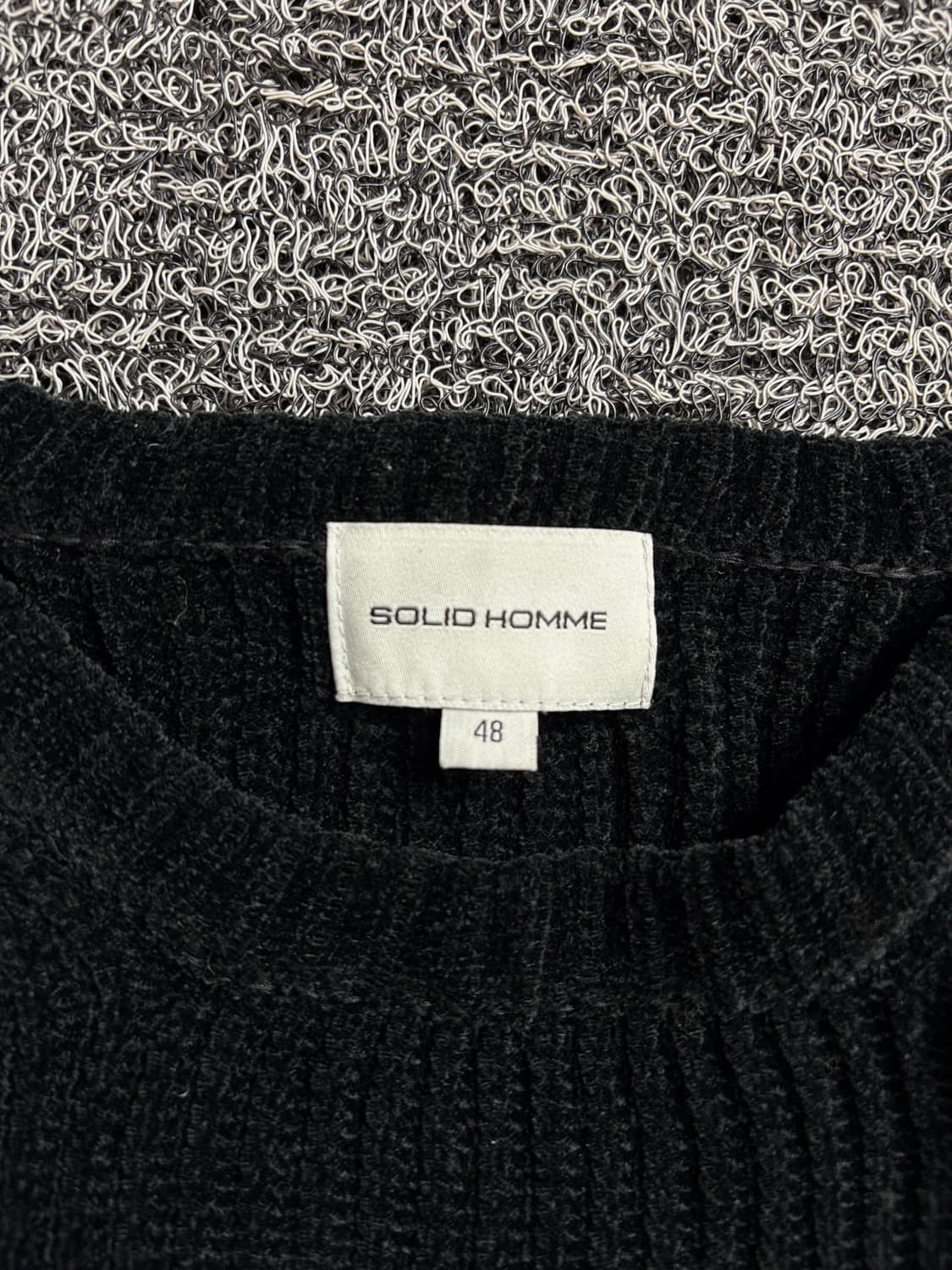 솔리드옴므 우영미 미니멀 벨벳 골지 라운드넥 니트 2257 상품이미지3