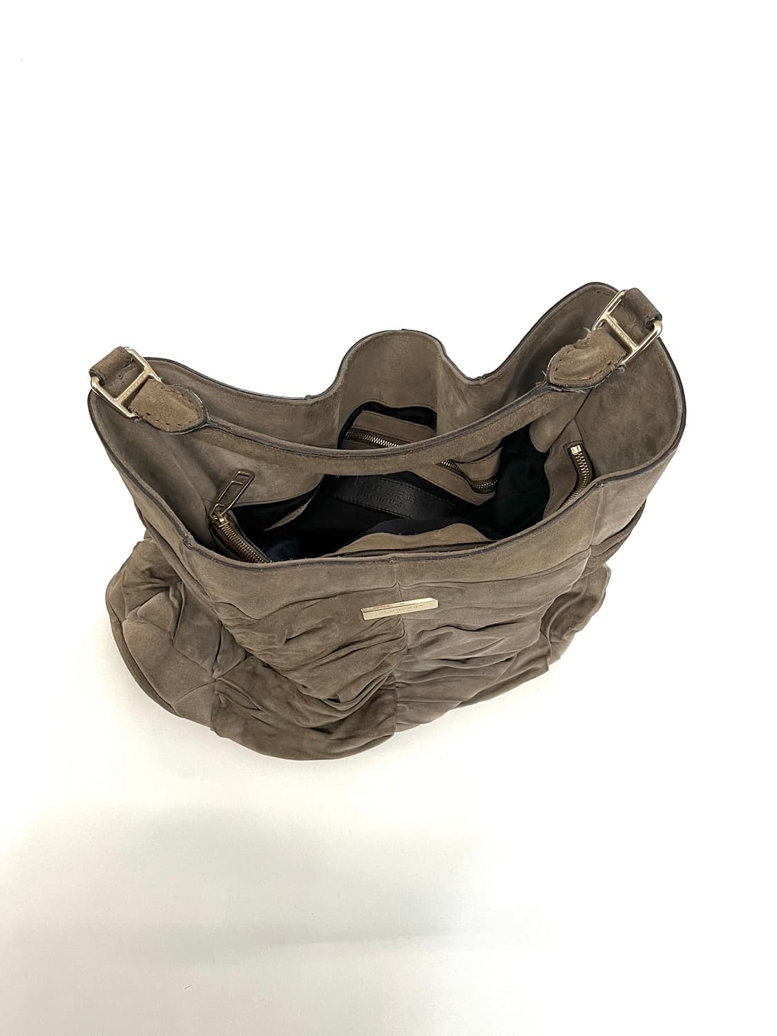 버버리 프로섬 셔링 스웨이드 레더 호보백 상품이미지4