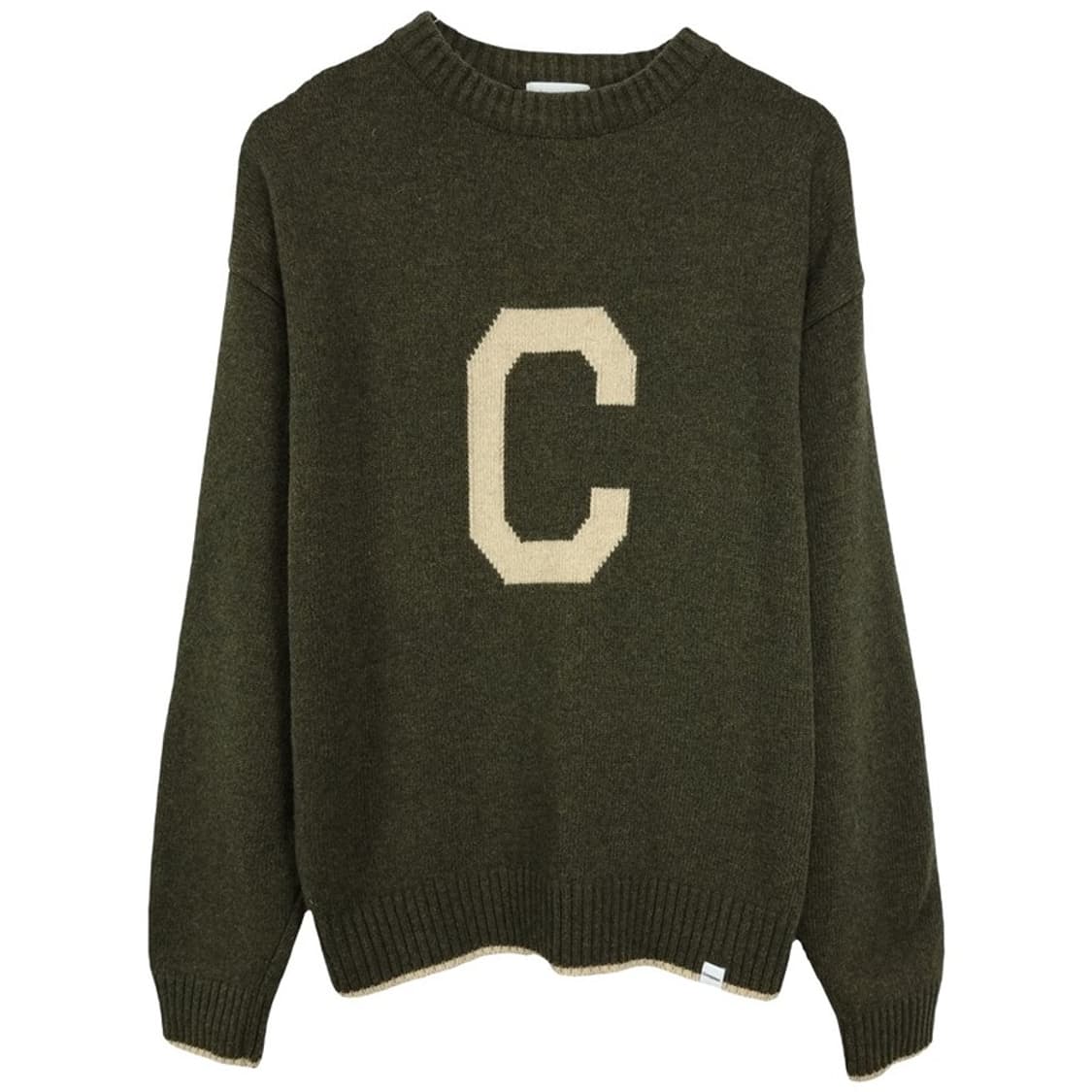 [커버낫] C 로고 그래픽 쟈카드 오버핏 니트 M18979 상품이미지2