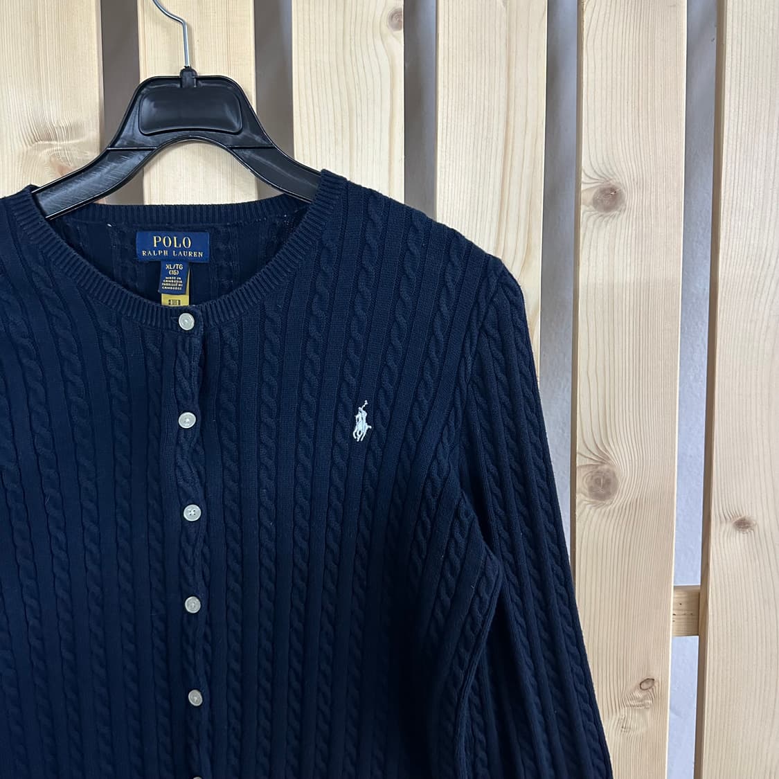 (XS) 폴로 랄프로렌 네이비 케이블 니트 가디건 상품이미지3