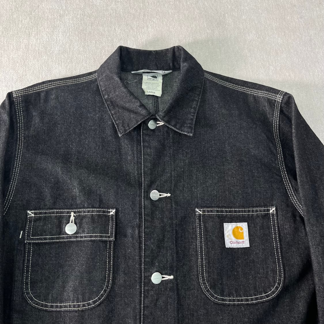 100 칼하트 흑청 데님 초어 자켓 상품이미지2