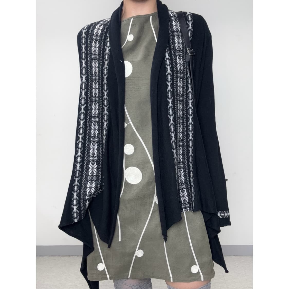 빈티지 에스닉 보헤미안 히피 블랙 가디건 상품이미지1