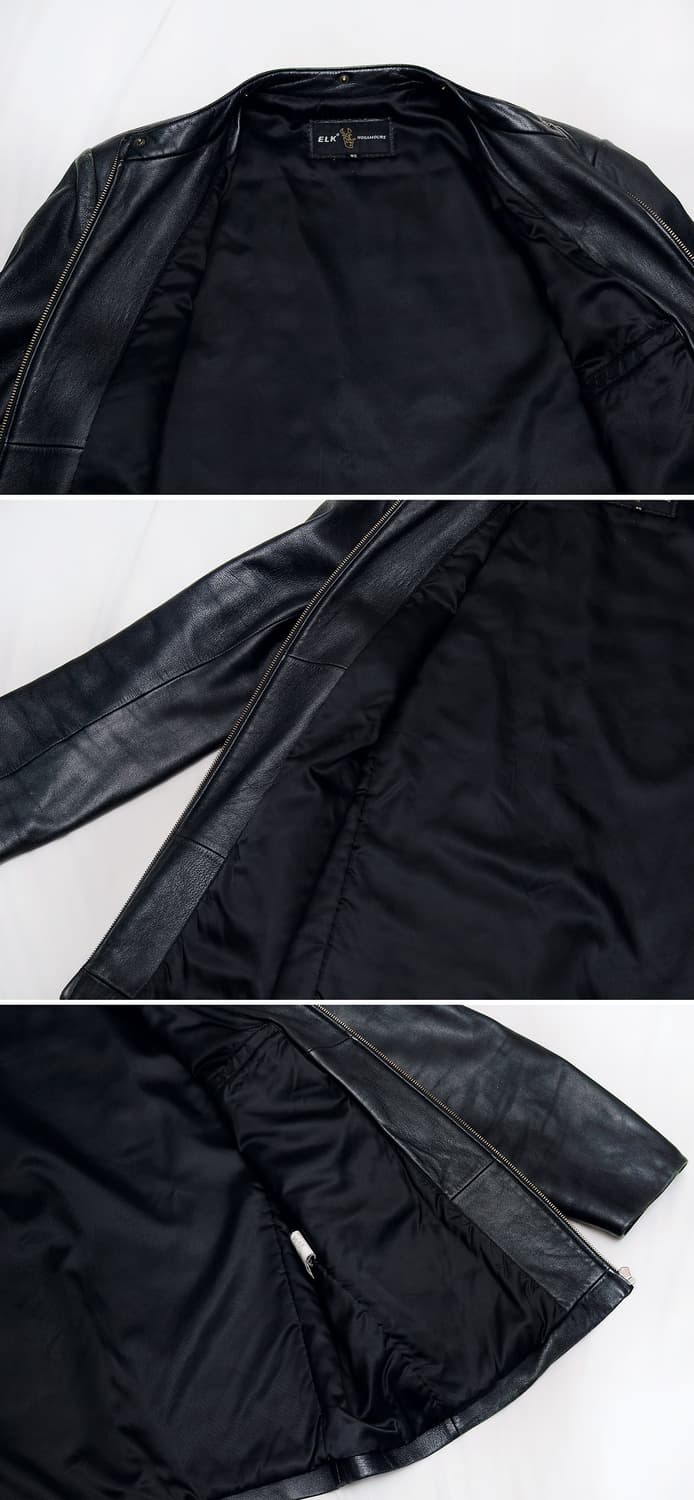 엘크 (ELK) 천연 양가죽 헨리넥 집업 싱글 라이더 자켓 (100) 상품이미지7