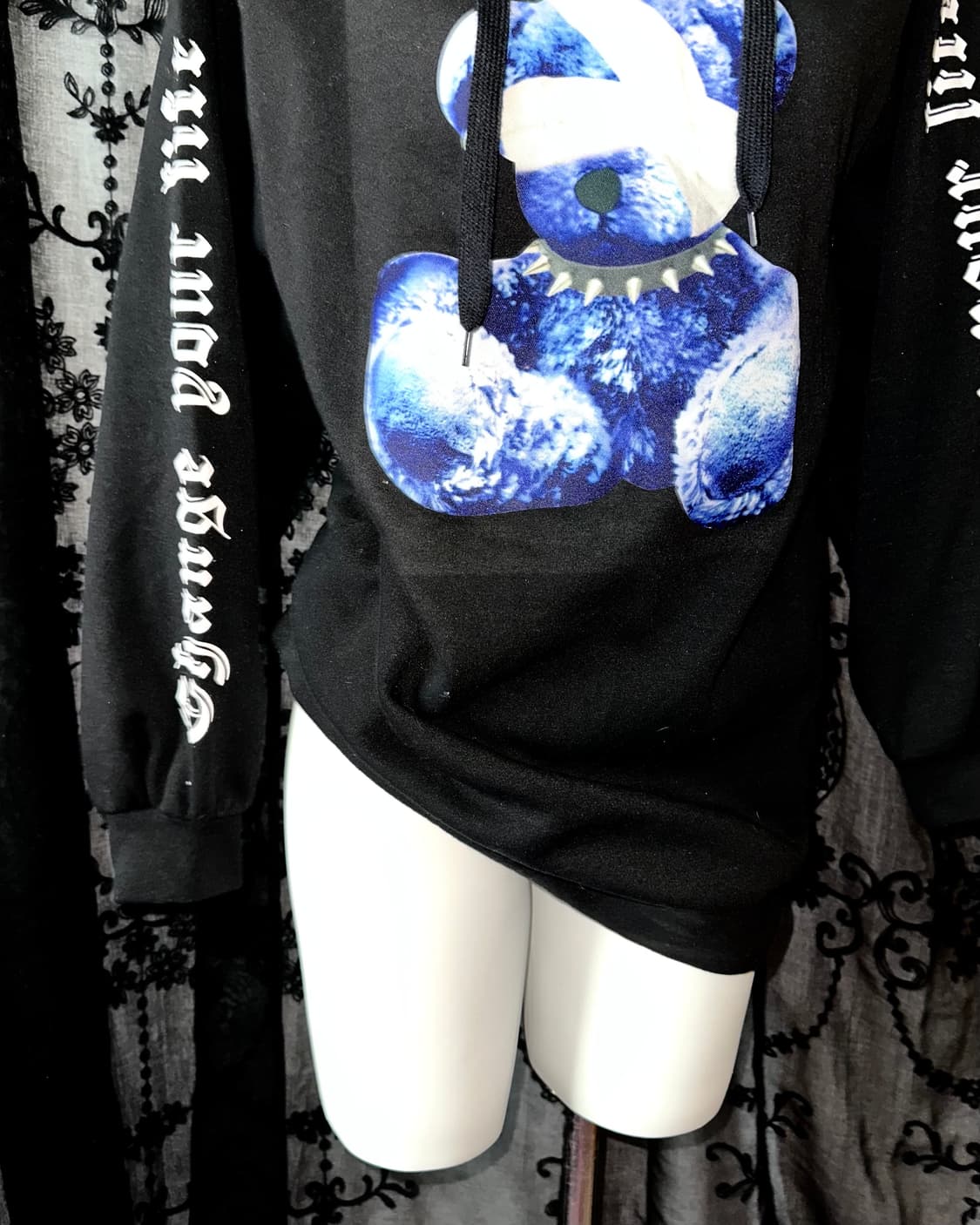 punk blue bear hoodie 상품이미지3