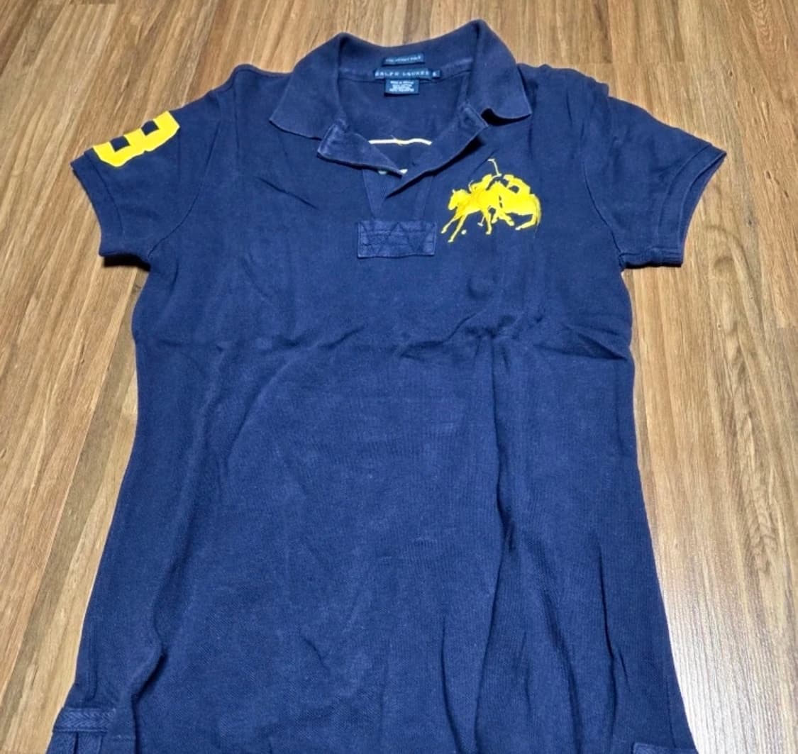 정품 폴로랄프로렌 빅포니 네이비 카라 반팔티 상품이미지1