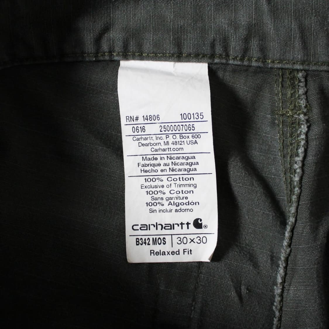 Carhartt 칼하트 B342 Mos 올리브 카고팬츠 상품이미지4