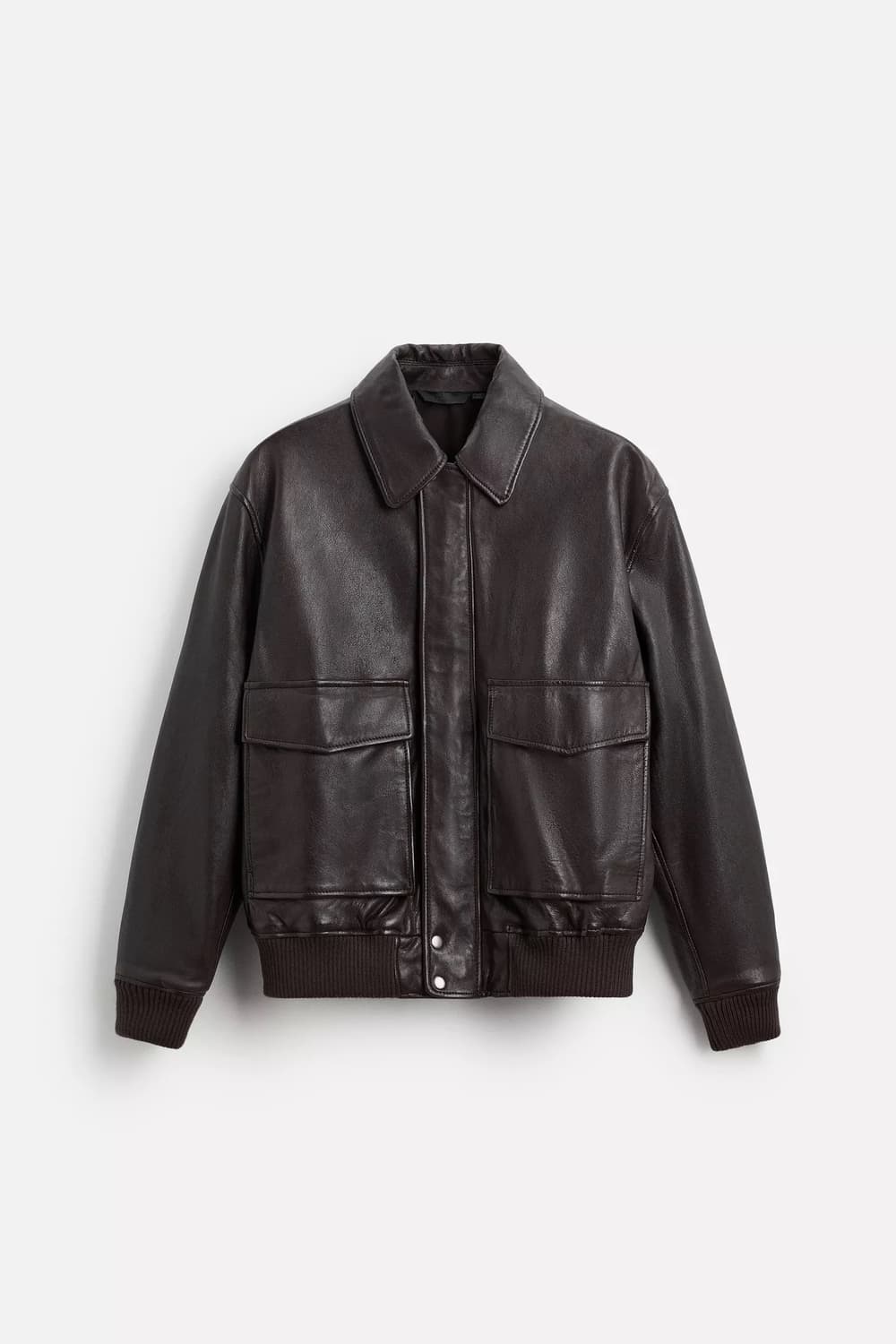 ZARA 자라 양가죽 A2 레더자켓 브라운 M 상품이미지1