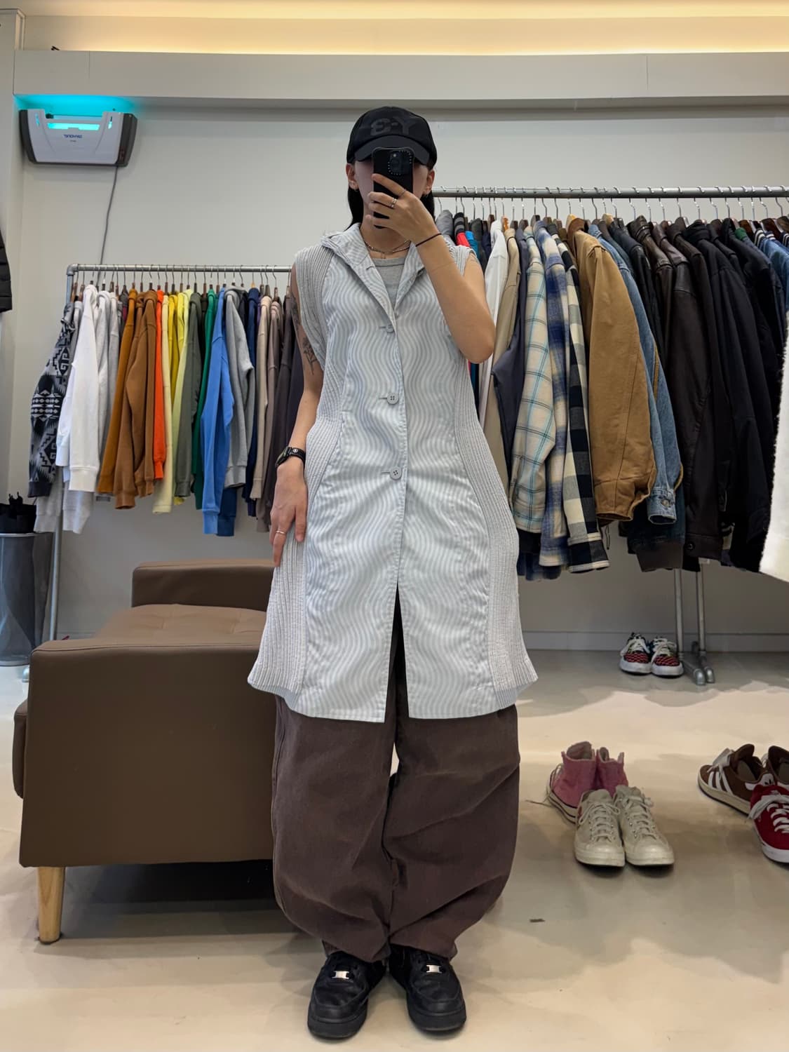 이세이 미야케 웨이브 패턴 플리츠 롱 베스트 상품이미지8