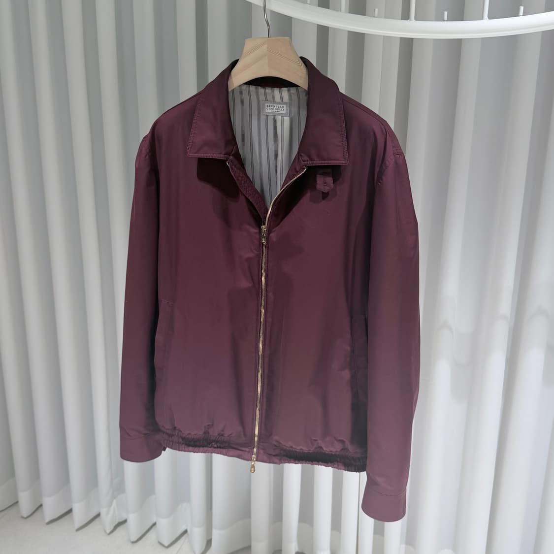 (A+/54) / 브루넬로 쿠치넬리 버건디 봄버 자켓 상품이미지2