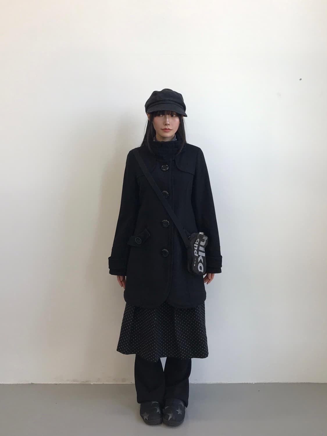 Spiral Girl Black Stand Collar Wool Coat 상품이미지2