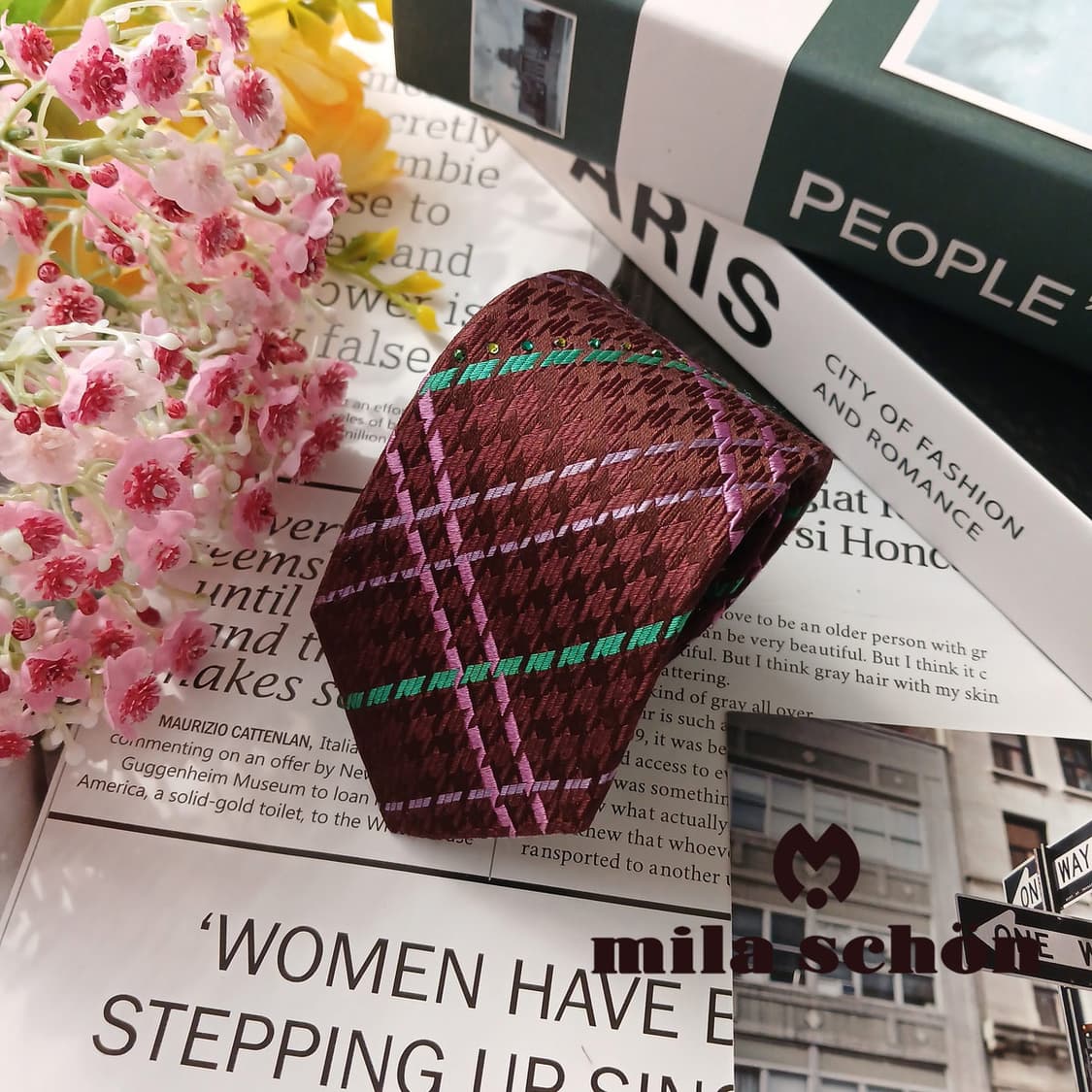 밀라숀 실크 브라운 체크 패턴 넥타이 6.7cm A+등급 E836
 상품이미지2