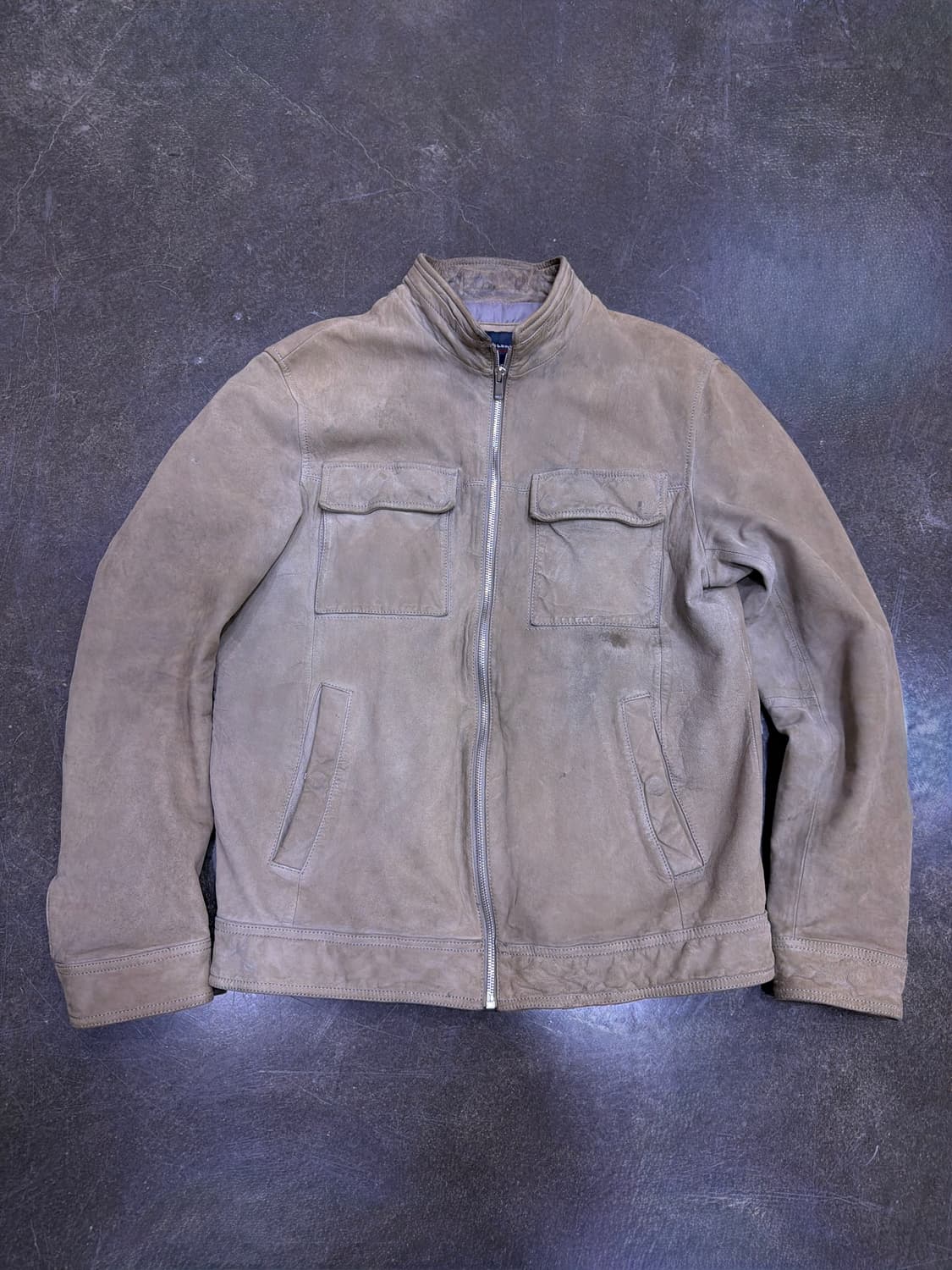 스트라블러 바이 앤드지 스탠 카라 양가죽 포켓 레더자켓 95 상품이미지1