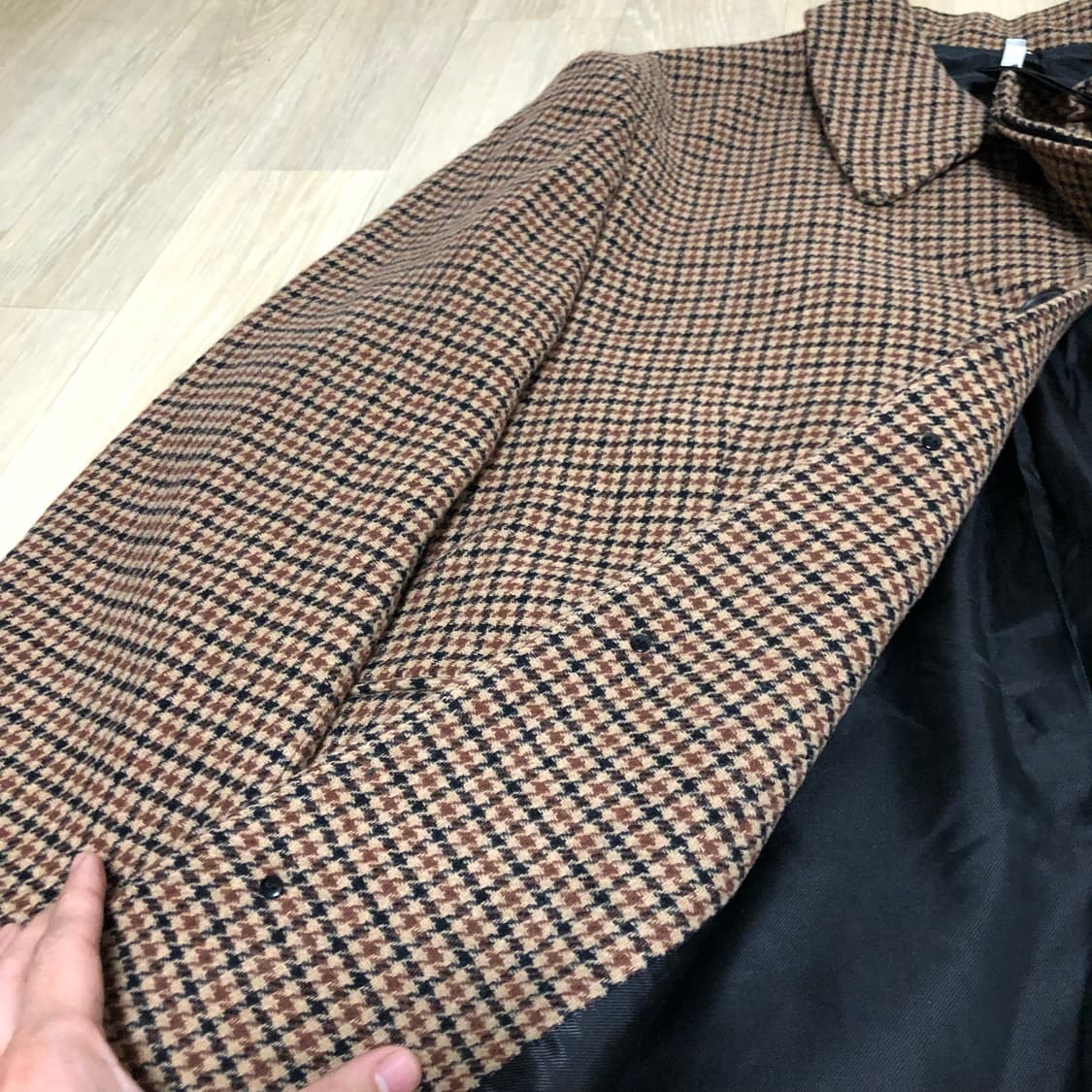 (52) 새상품 노이어 noirer 하운드투스 오버사이즈 맥 코트 상품이미지9