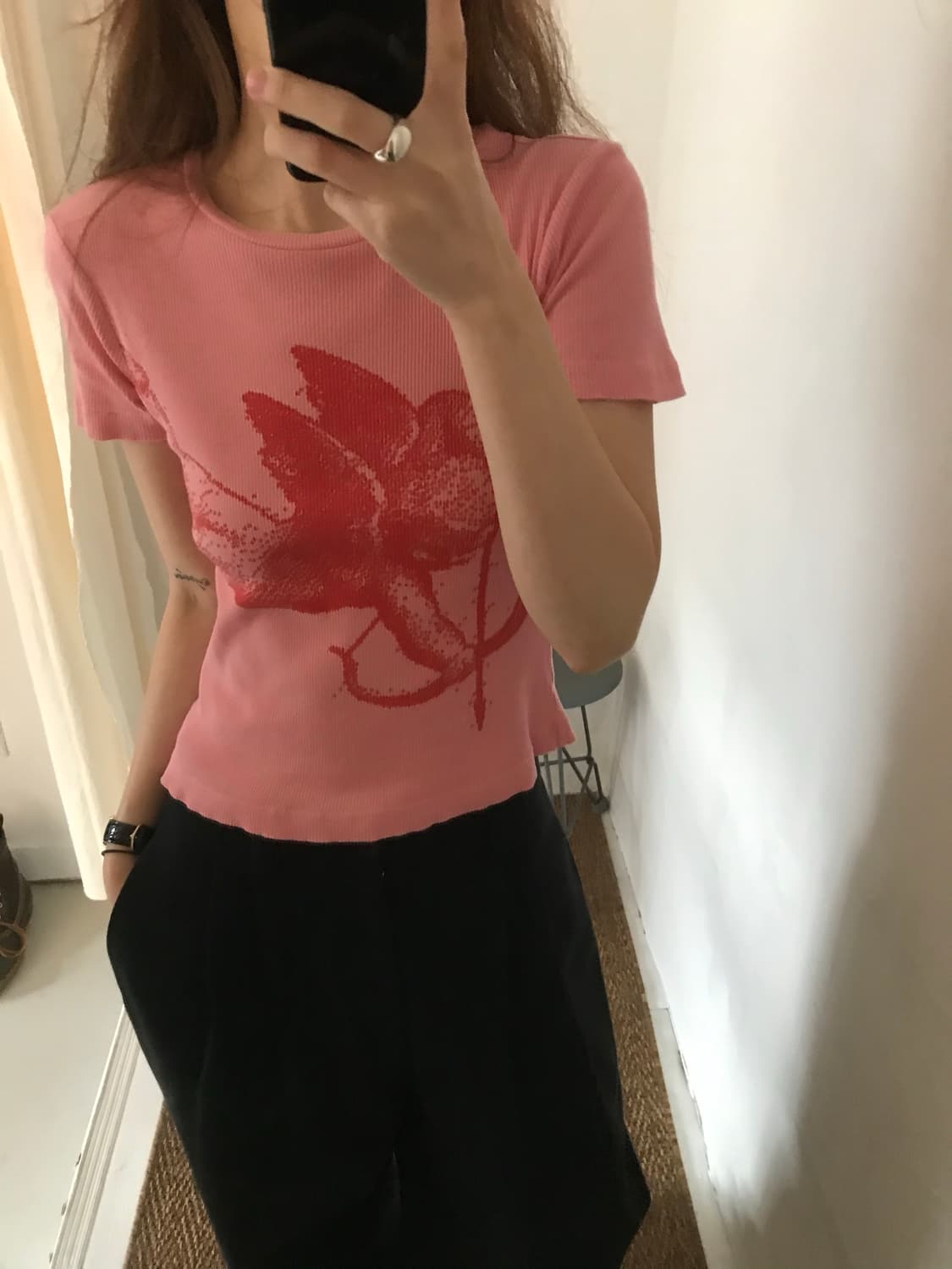 pink print t-shirt 상품이미지2