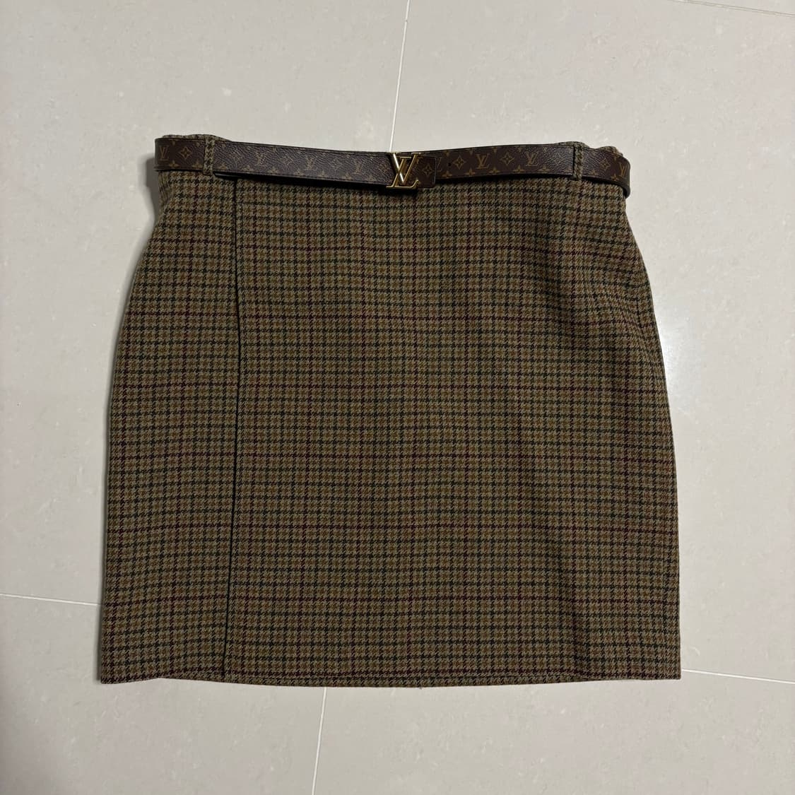 정품 폴로 랄프로렌 빈티지체크 랩 스커트 울 치마 30인치 상품이미지1