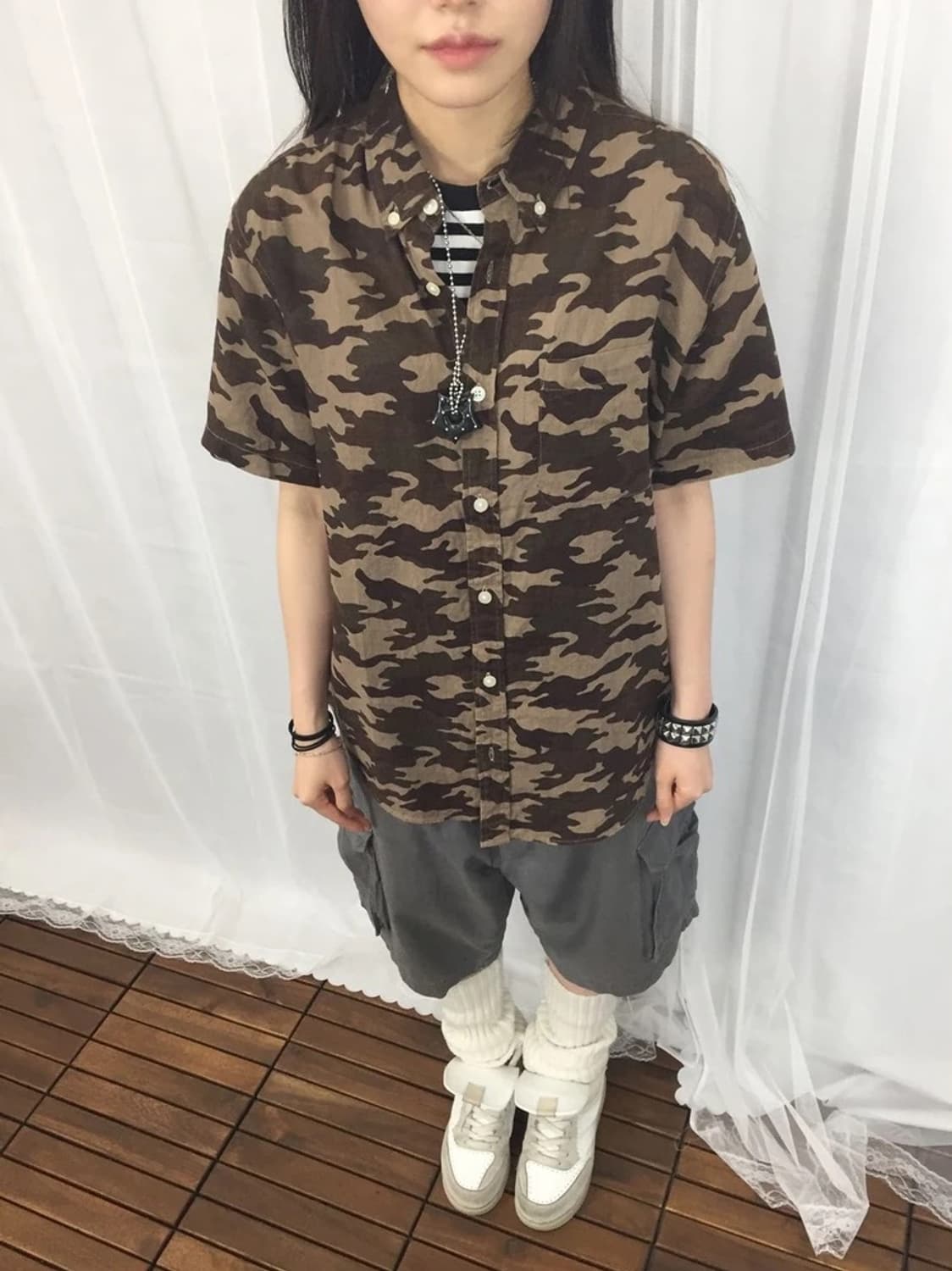 BEAMS HEART Linen Camo Shirt 상품이미지2