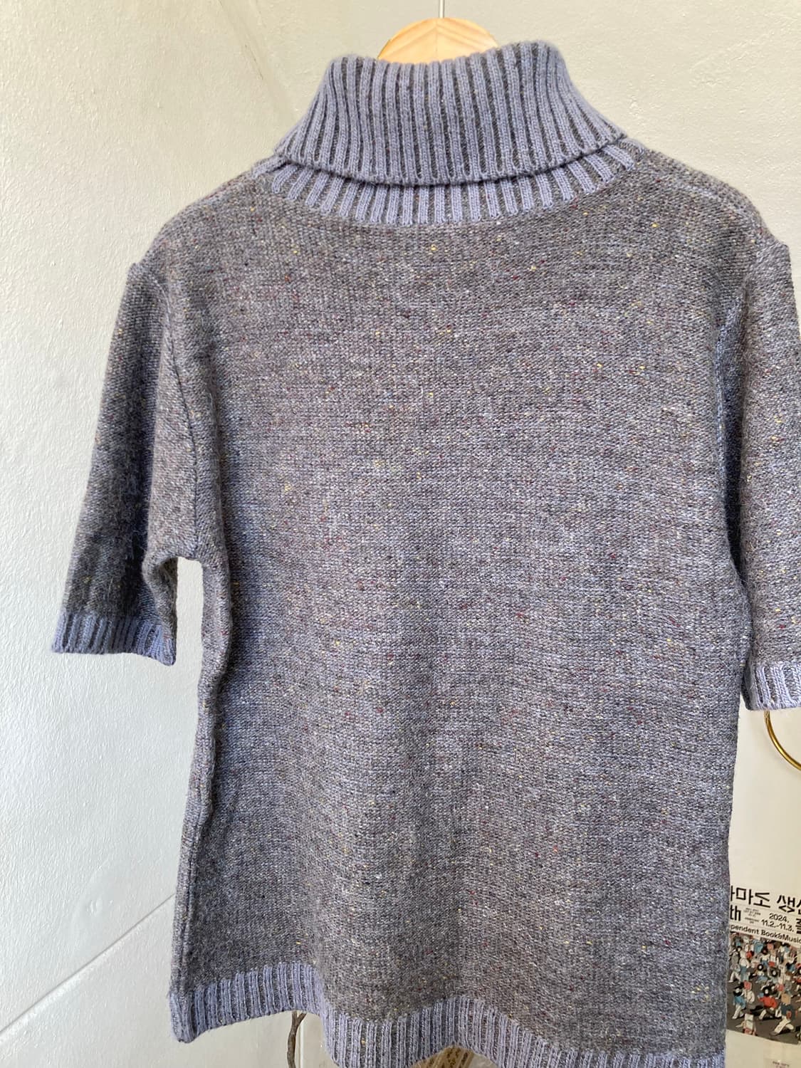 울 그레이•하늘 폴라 니트탑 상품이미지6