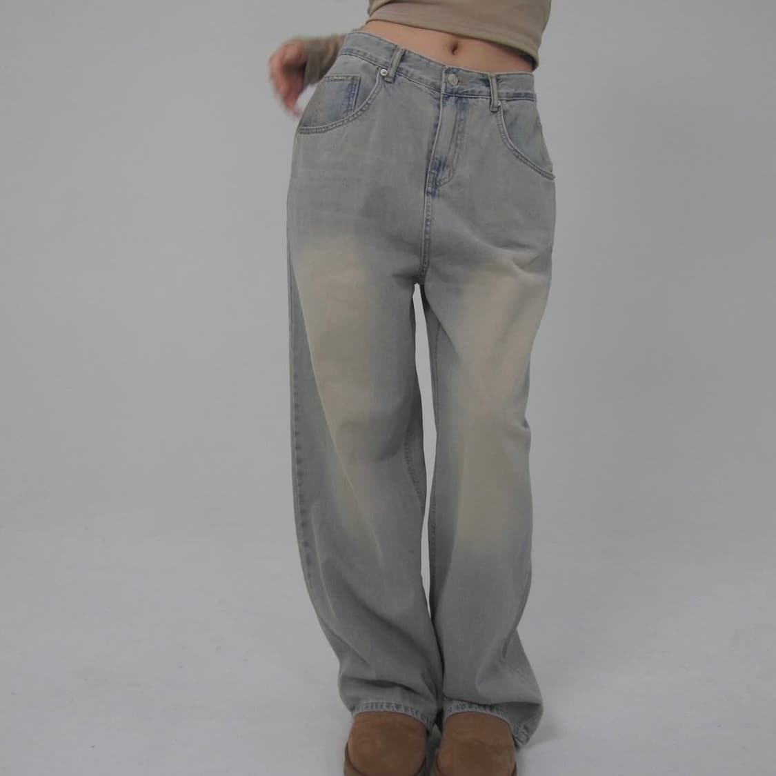 페일제이드 로우라이즈 와이드 데님 빈티지 애쉬 S 상품이미지1