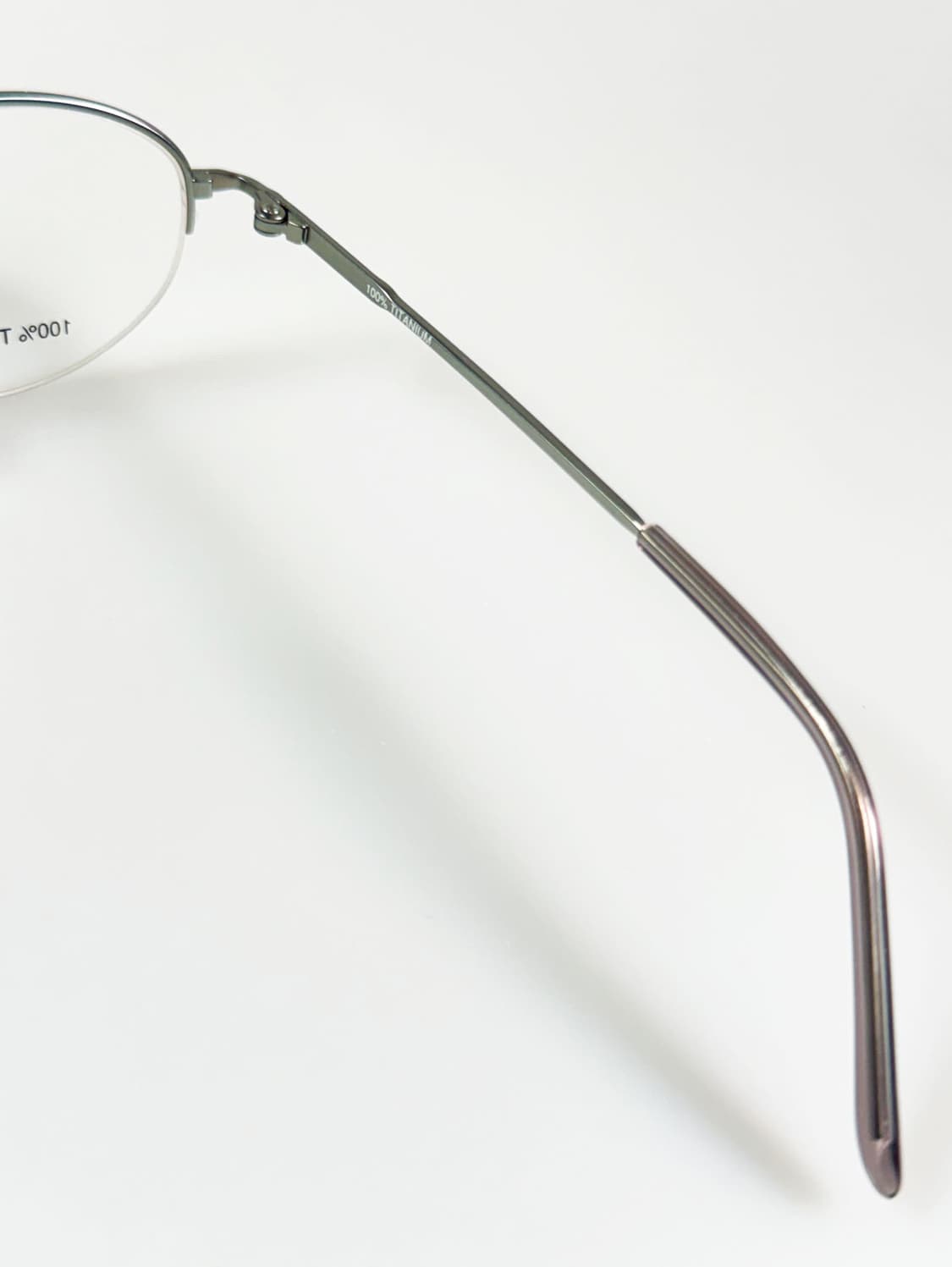 실버 티타늄 슬림 오벌 반무테 메탈 프레임 빈티지 안경 상품이미지6