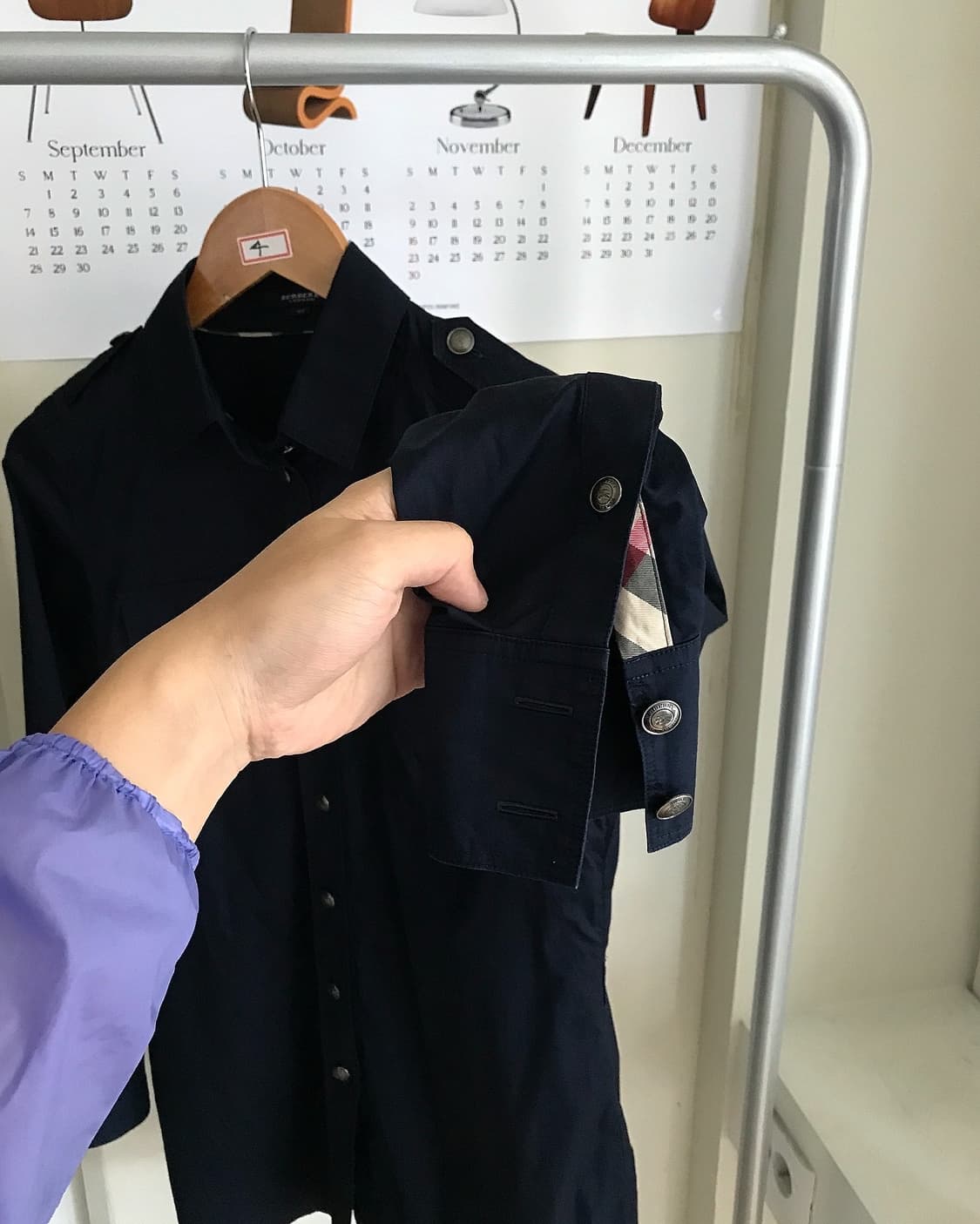 버버리 은장 로고 블라우스 셔츠 상품이미지5