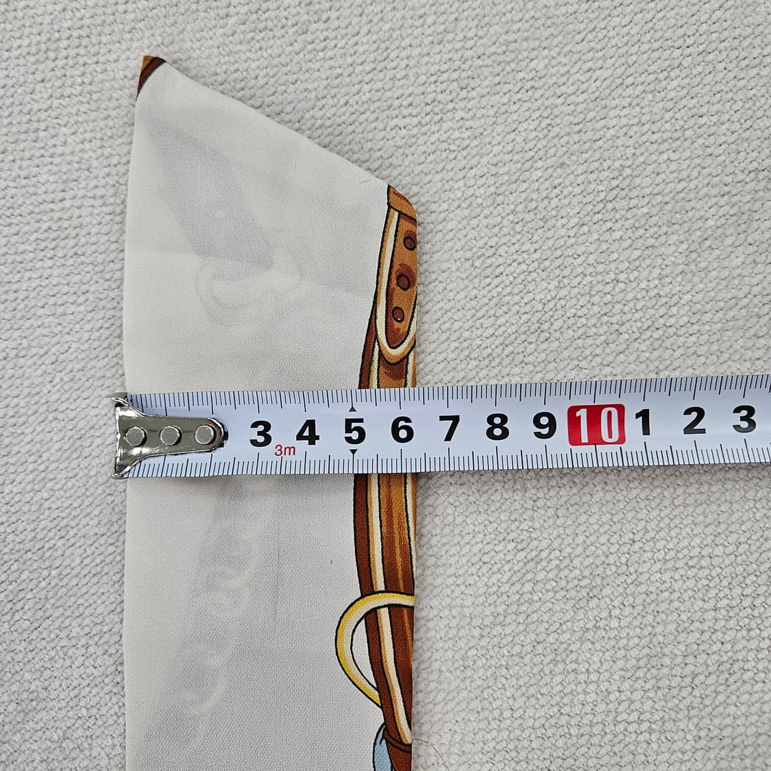 [실측확인] 고급 체인 패턴 실크 스카프 0121Y2 상품이미지5