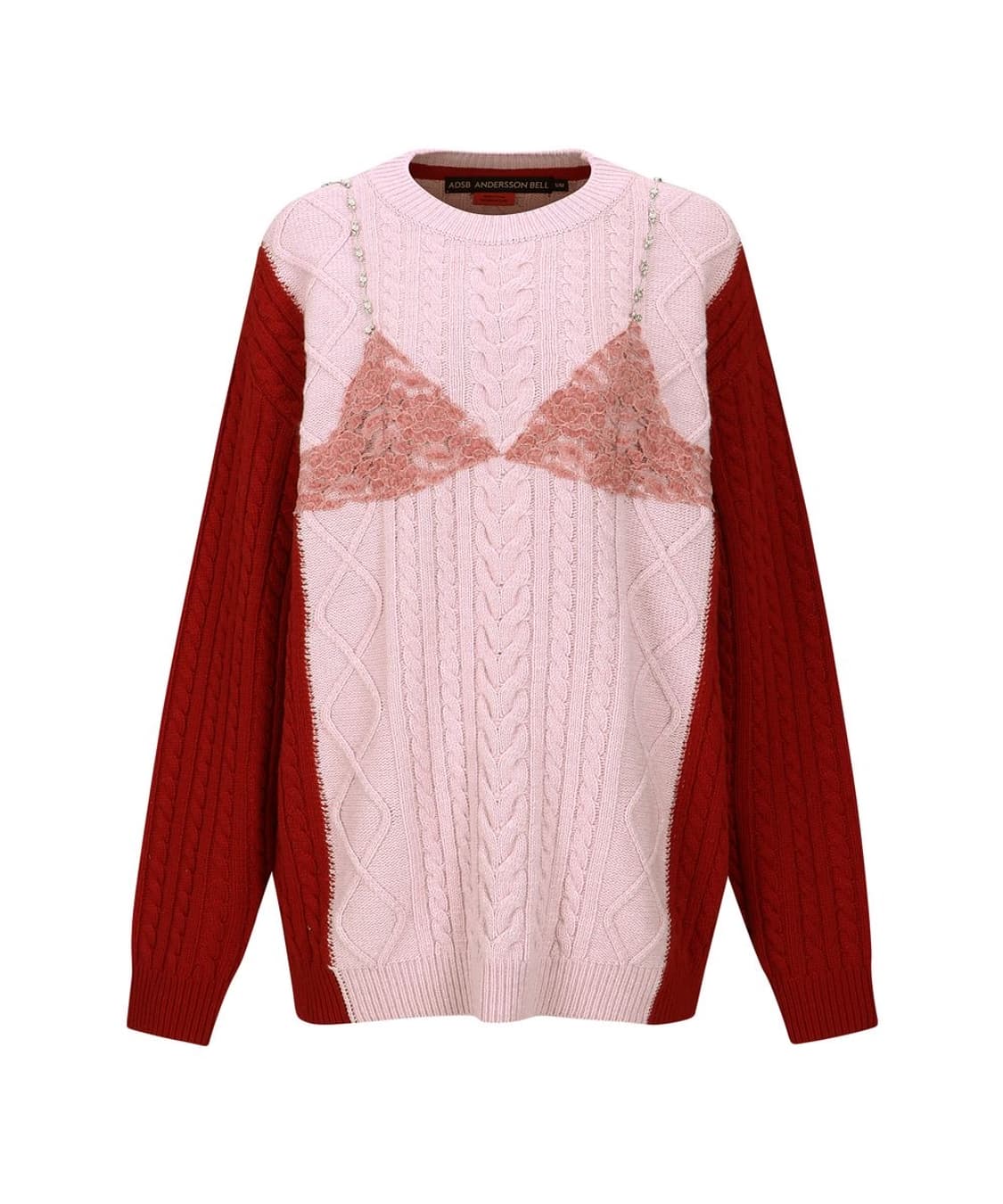 앤더슨벨 레이스 란제리 보이프렌드핏 니트 atb1183w(PINK) 상품이미지4