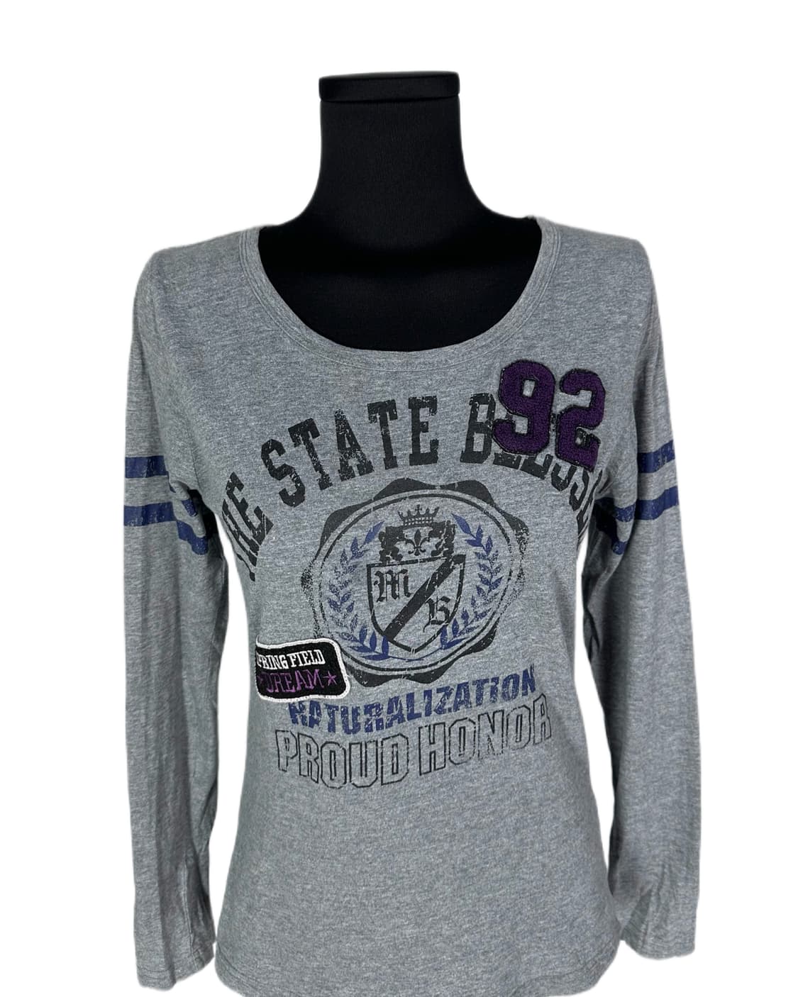 patch grunge printing grey t-s 상품이미지3