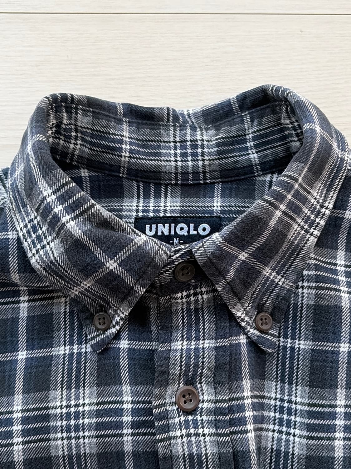 90s 올드 유니클로 체크 셔츠 자켓 M (100-103)  상품이미지3