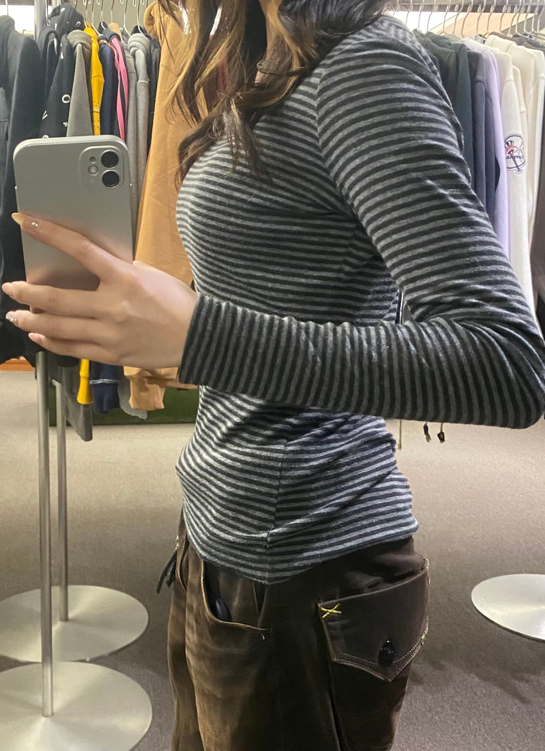 M)Japanese vintage 여성 스트라이프 롱슬리브 상품이미지2