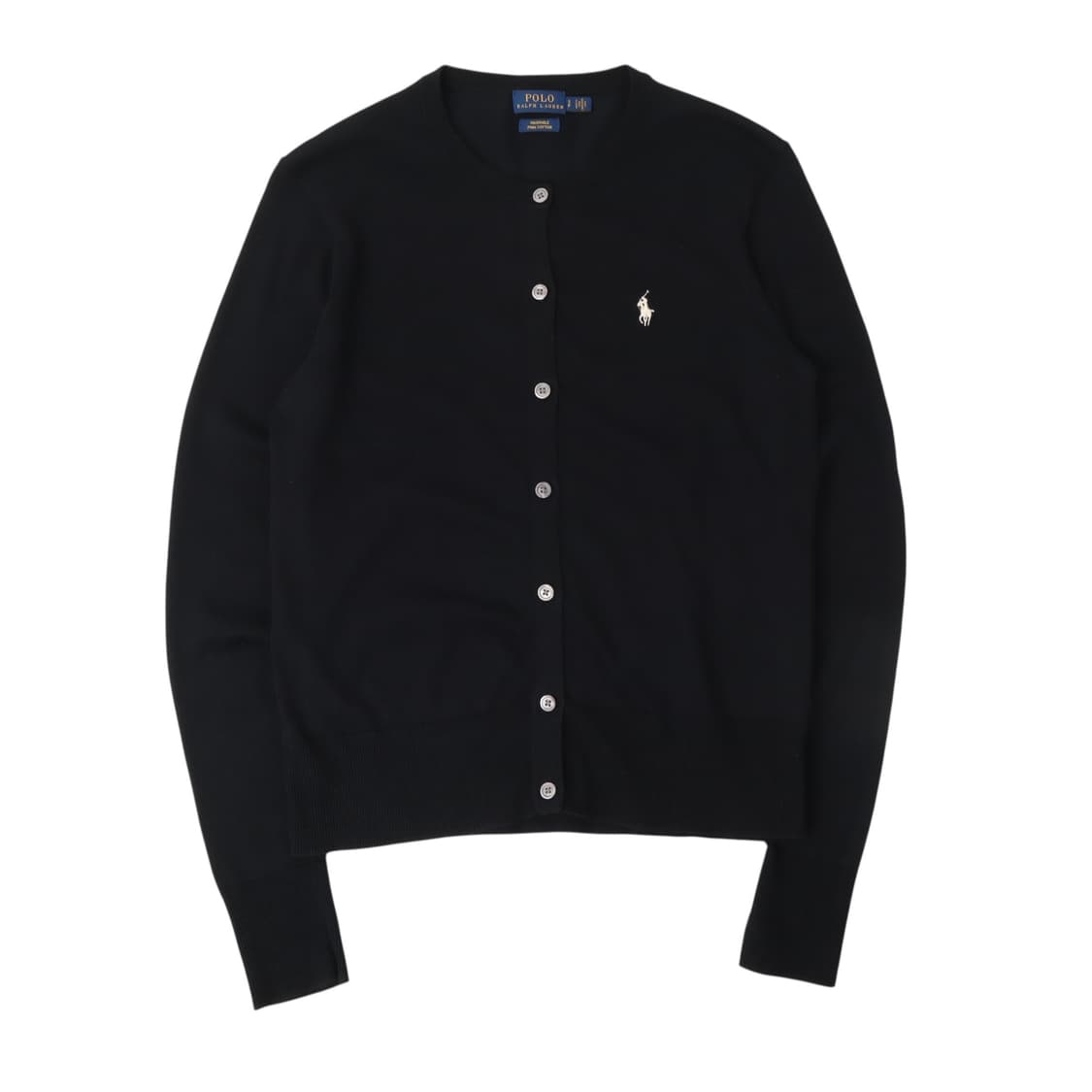 폴로 랄프로렌 블랙 워셔블 피마코튼 니트 가디건 상품이미지1
