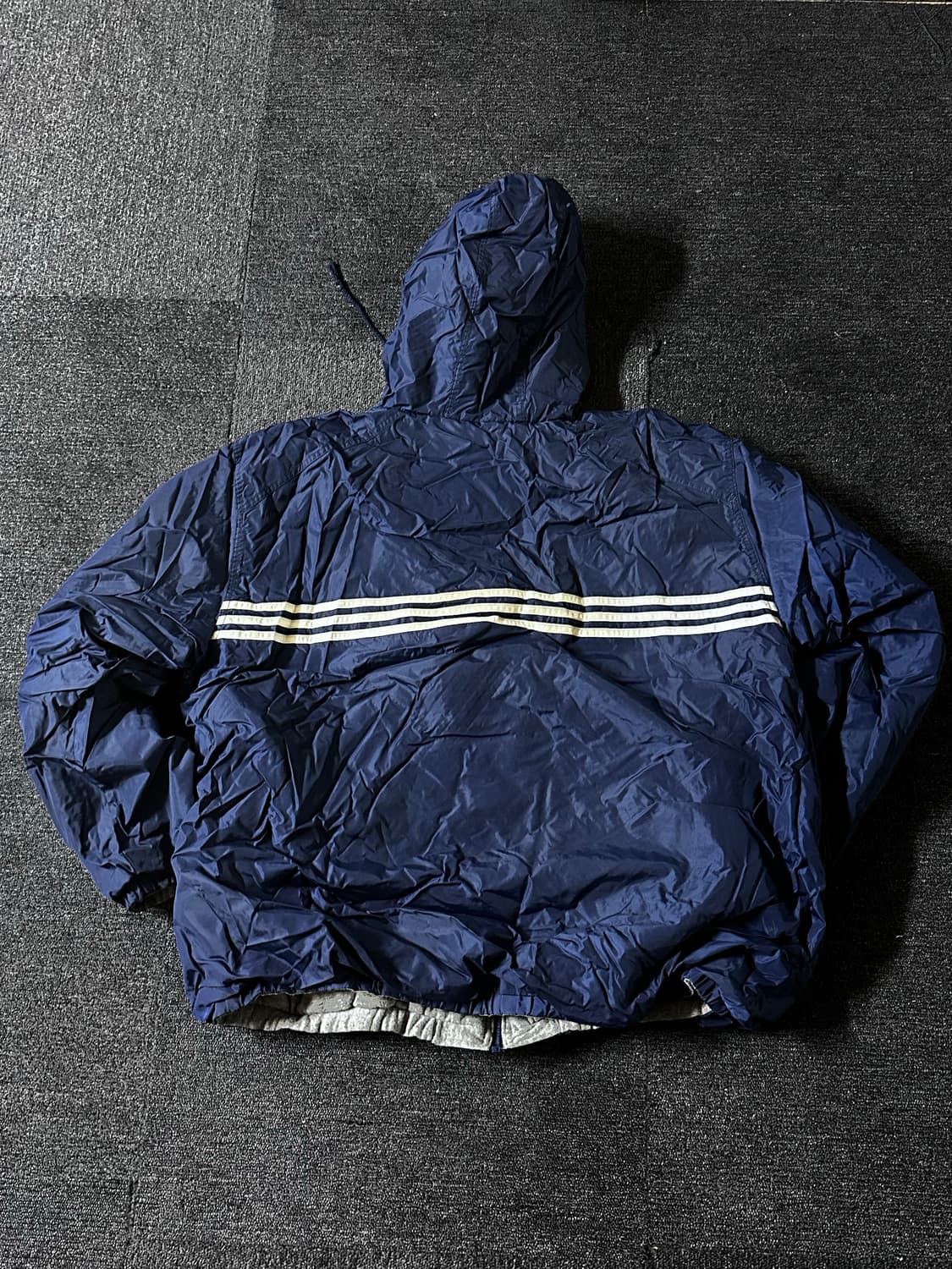 90's 아디다스 리버시블 빅로고 자수 후드점퍼 상품이미지5