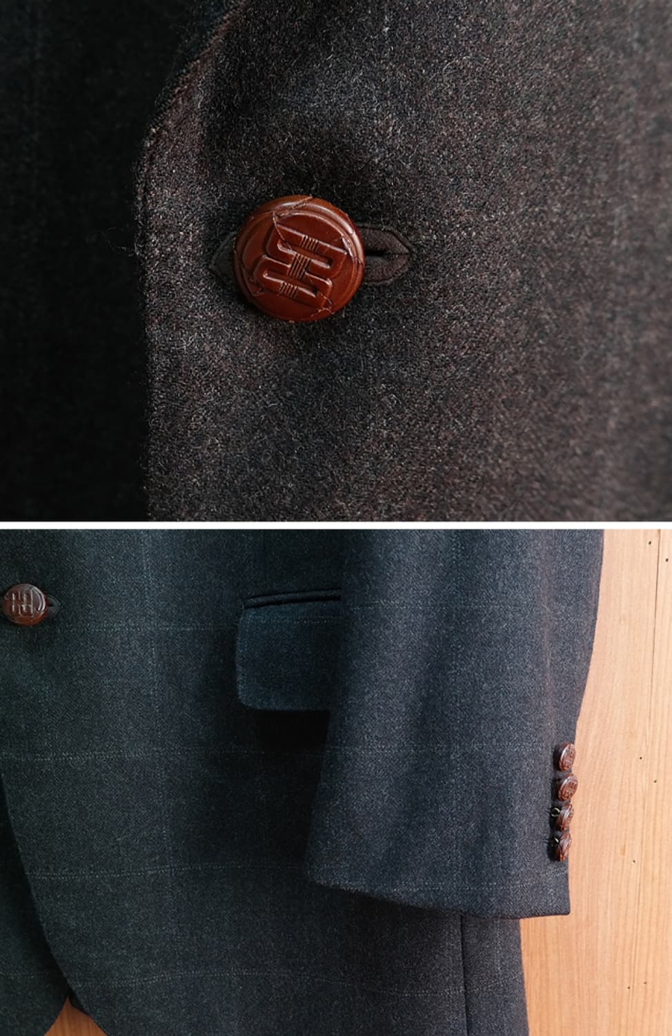 일본판 닥스 DAKS 울 캐시미어 체크 블레이저 자켓 상품이미지5