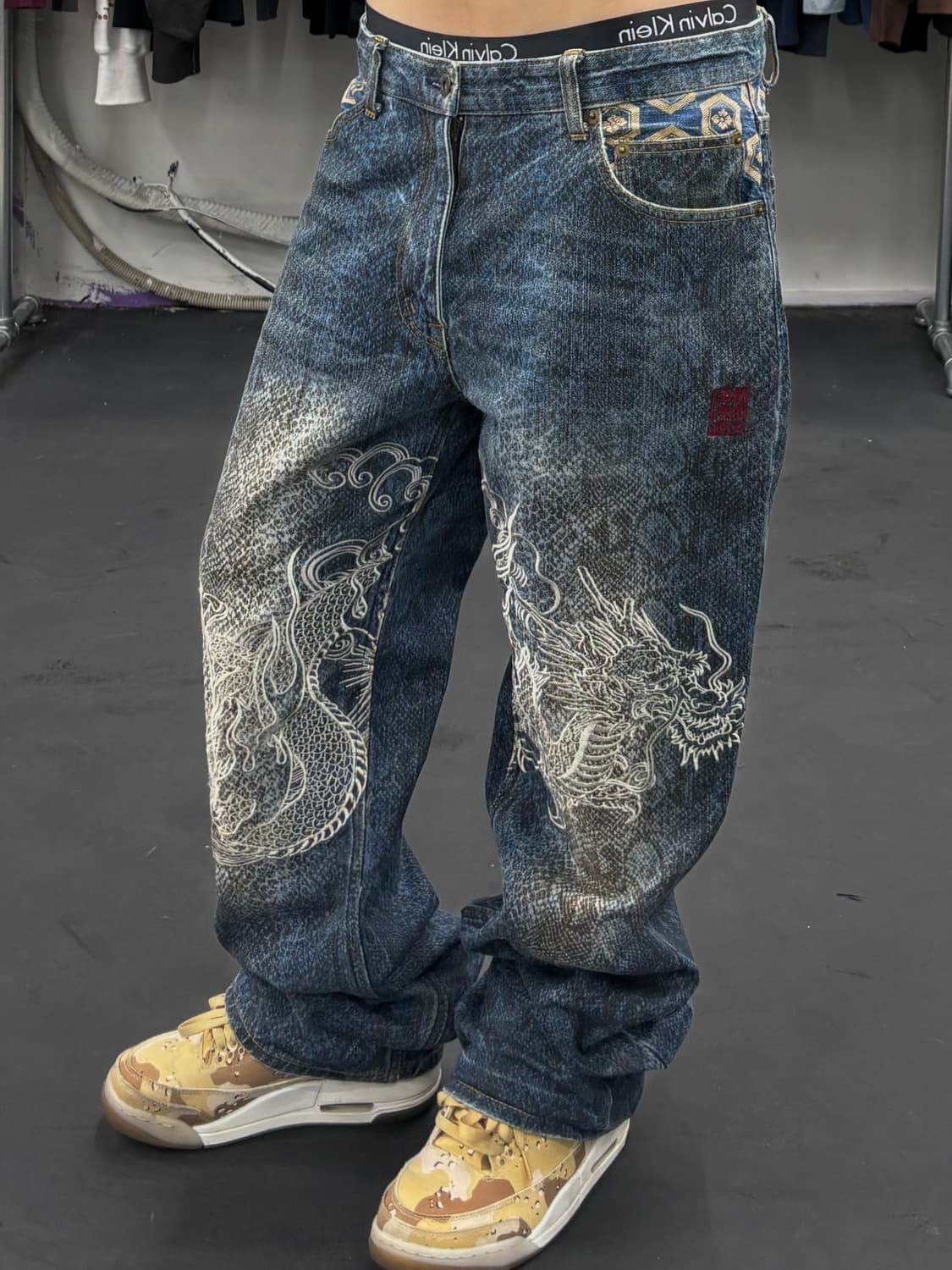 카라쿠리 타마시 뱀피 드래곤 데님팬츠 상품이미지1