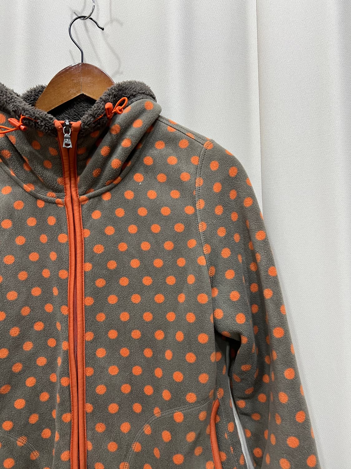 여성 하이넥 도트 후리스 자켓 상품이미지3