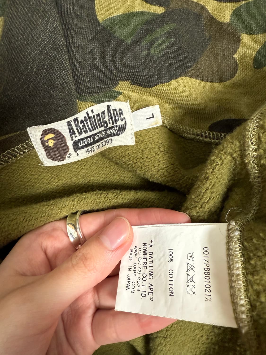 L)베이프 퍼스트 카모 샤크 풀 집 후드 그린 상품이미지3