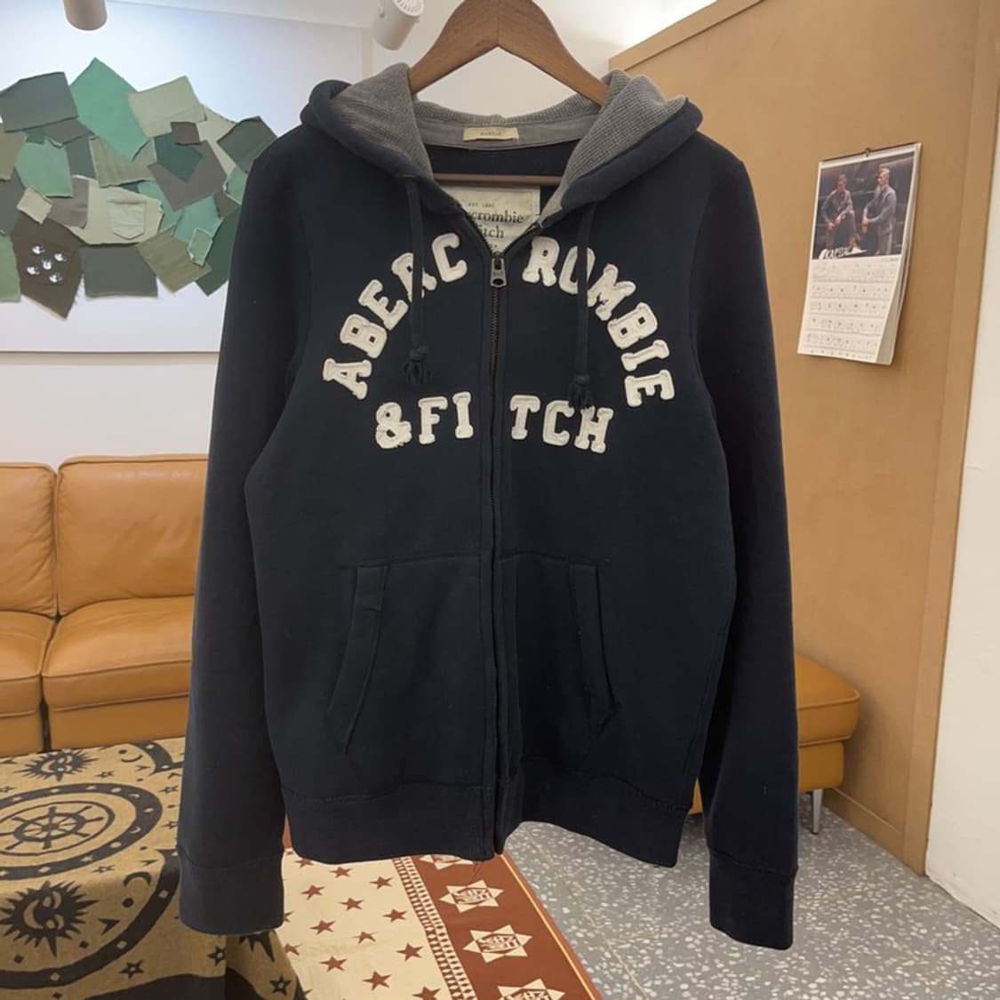 아베크롬비 올드스쿨 Y2K 스펠아웃 기모 후드집업 L C08572 상품이미지3