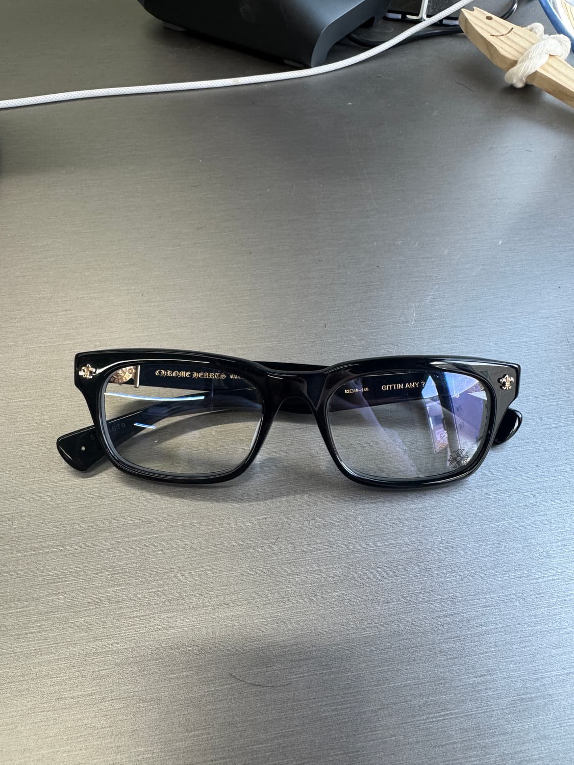 크롬하츠 지티아니 아시안핏 블랙 골드 플레이트 안경 상품이미지2