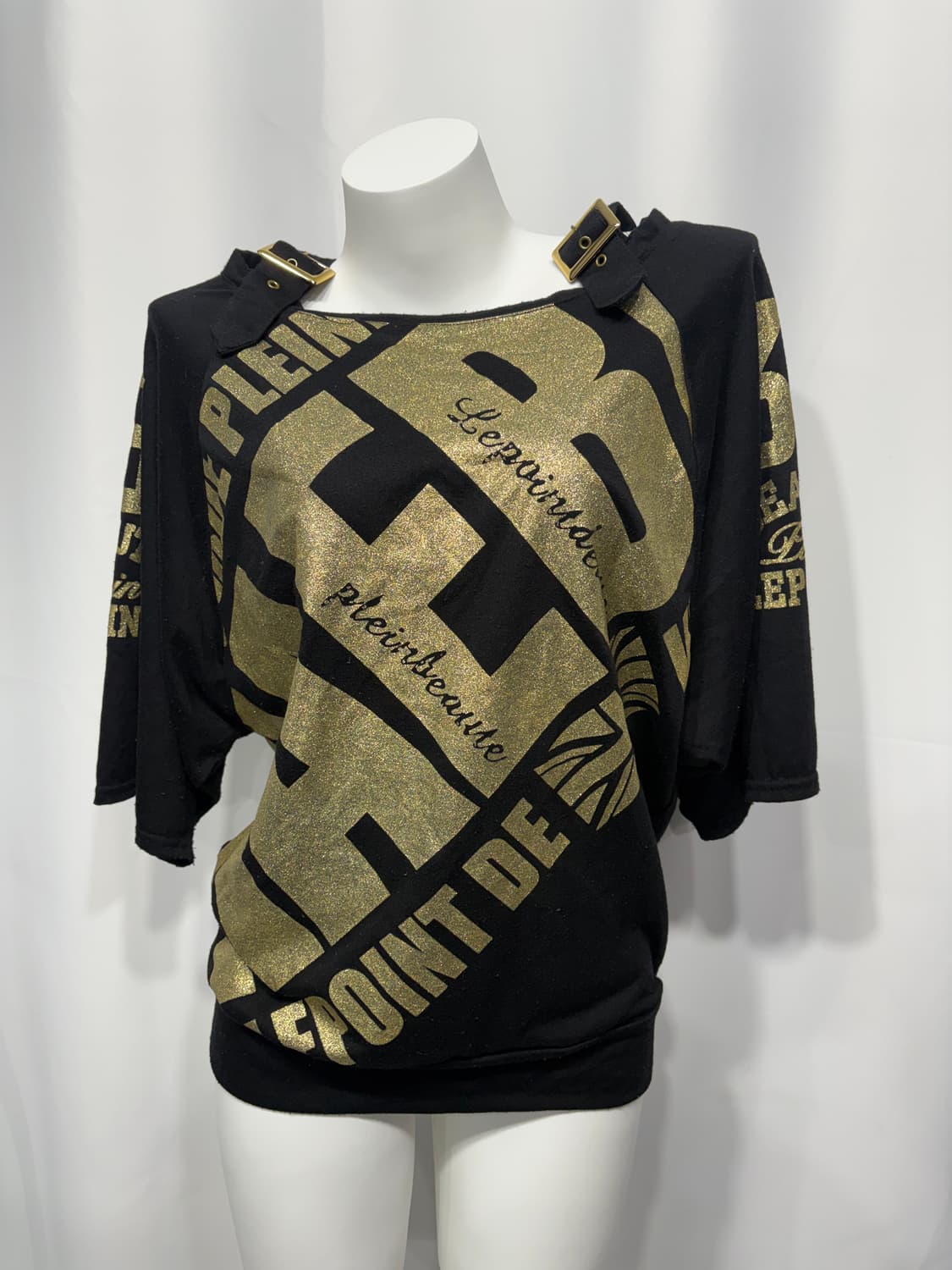 🎸블랙 오프숄더 골드 프린팅 롱슬리브🎸 상품이미지6