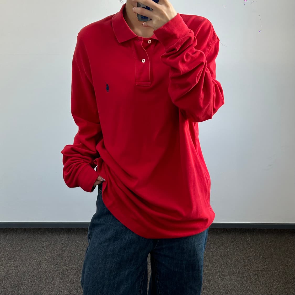 Reebok 리복 오렌지 베이지 배색 기모 맨투맨 상품이미지2