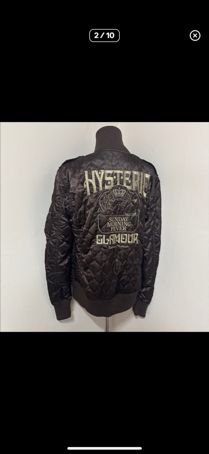 히스테릭글래머 자수 퀄팅자켓 M 급처 상품이미지2