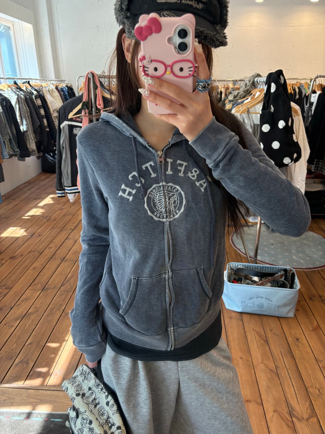 아베크롬비 그레이 블루 후드집업 상품이미지2