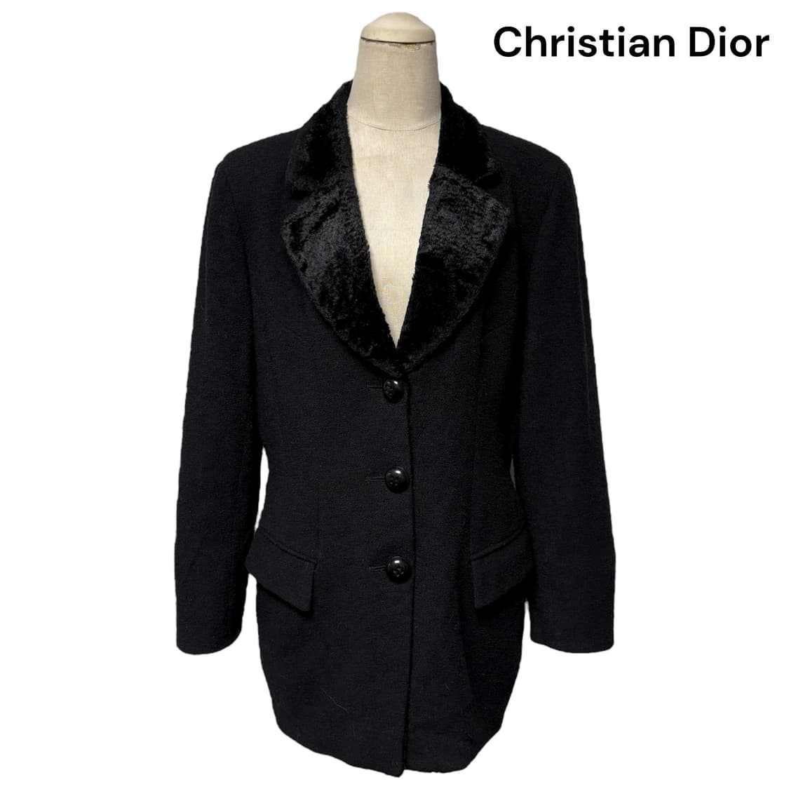 3690 크리스찬디올 블랙 블레이져 퍼카라 울자켓 상품이미지1