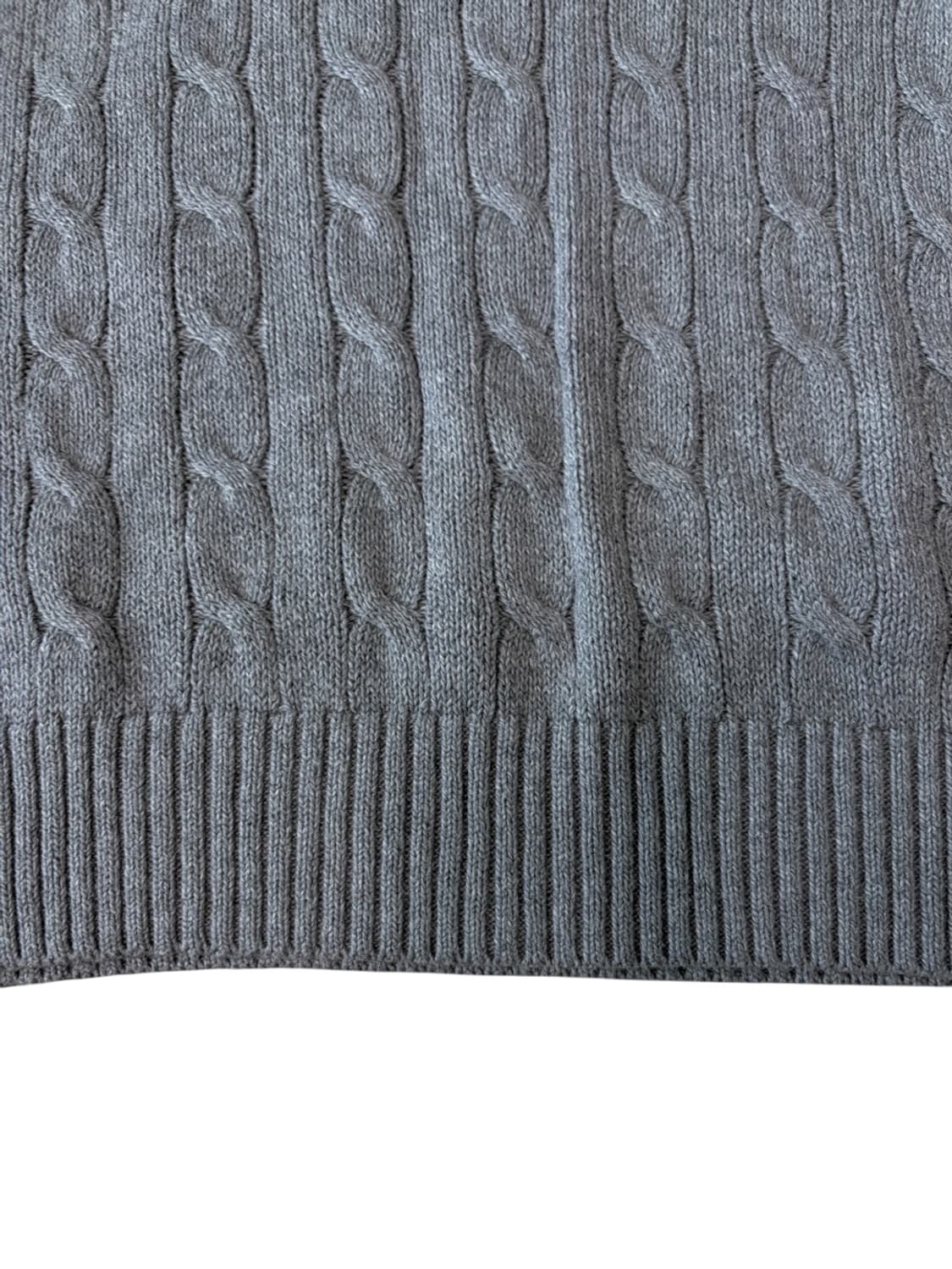 폴로 케이블 꽈배기 니트 그레이 (S) 상품이미지5
