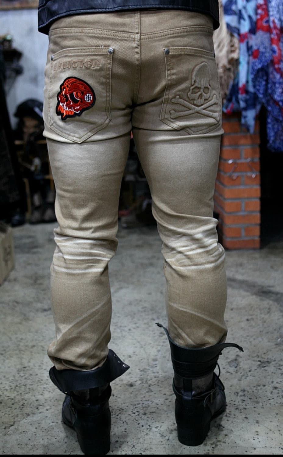 워싱베이지 스컬 포인트진 상품이미지5