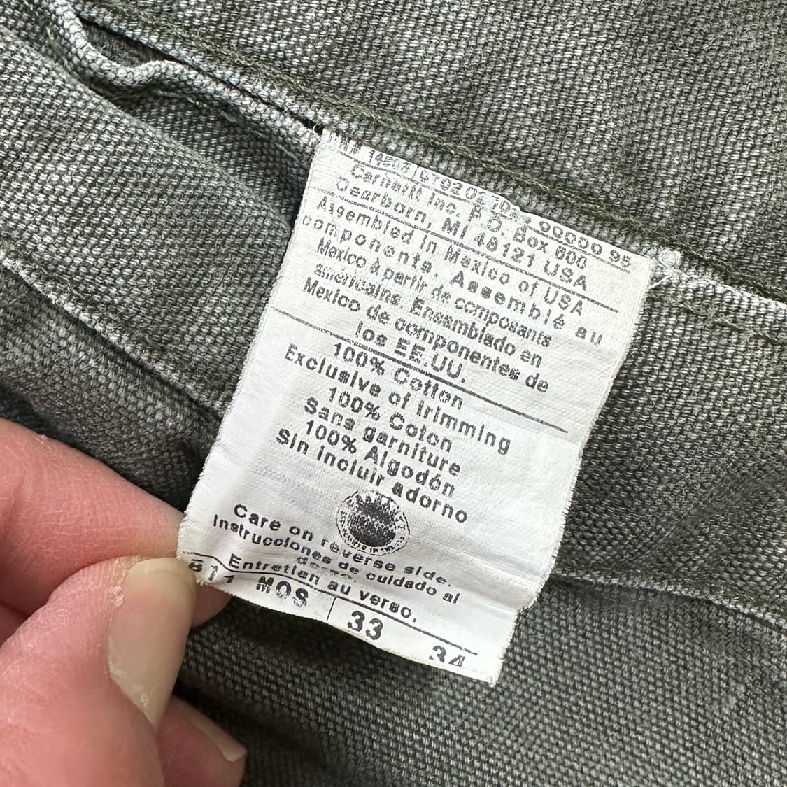 칼하트 카펜터 팬츠 B11-MOS 33 상품이미지9