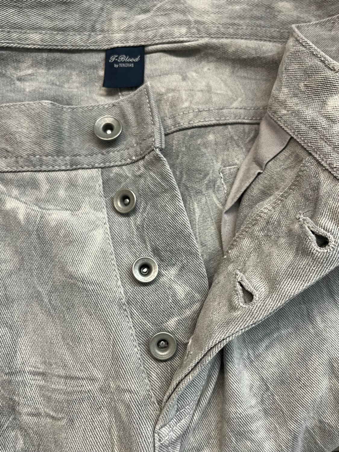 빈티지 타이다이 나염 워싱 그레이 부츠컷 데님팬츠 상품이미지5