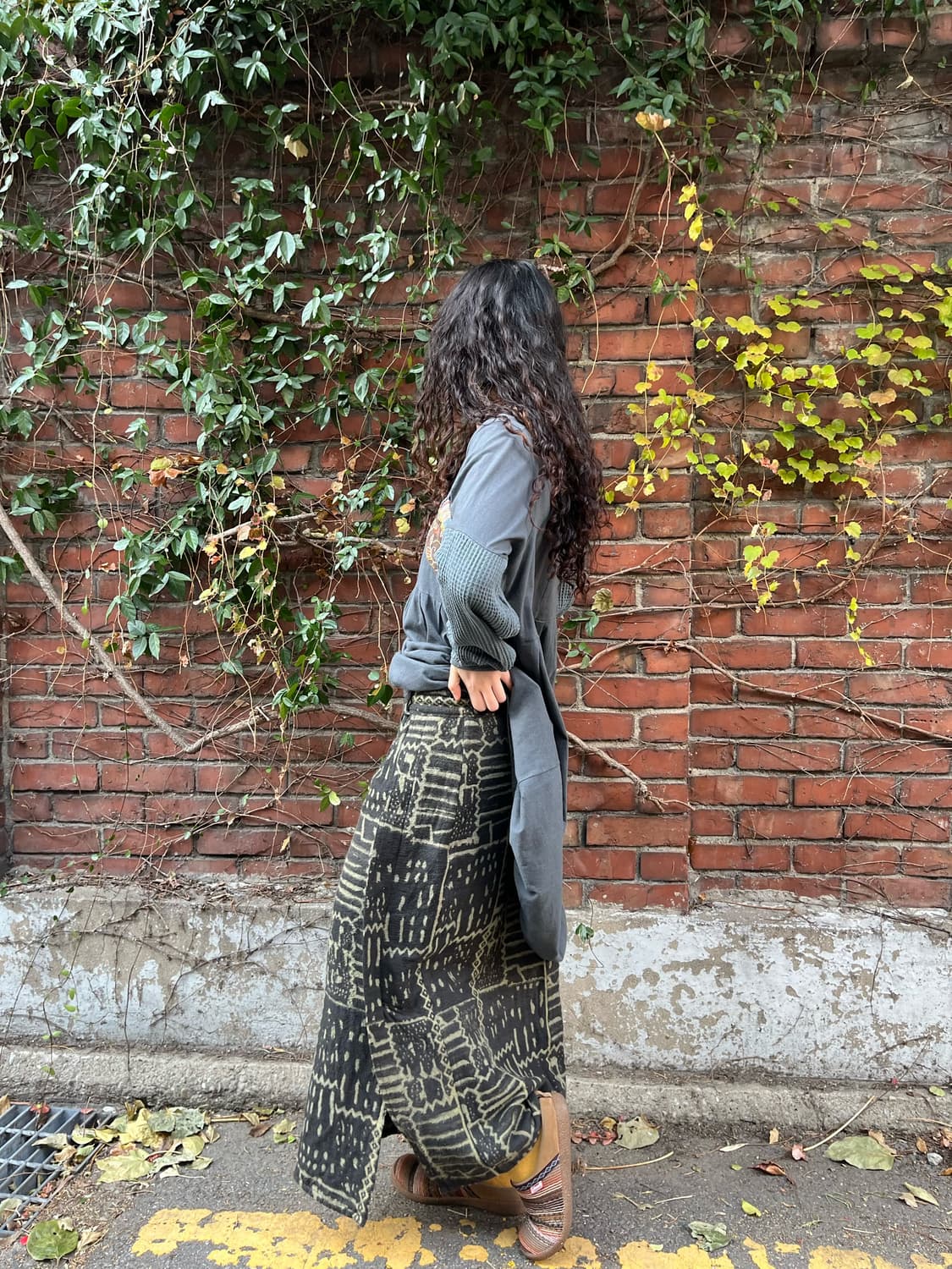 히피패턴 울 롱스커트 상품이미지4