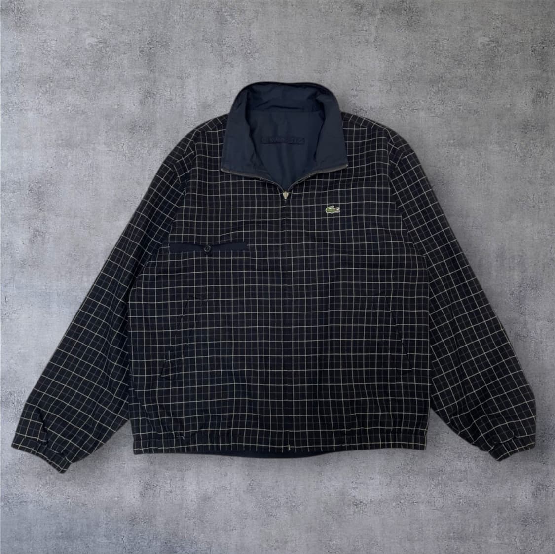 라코스테 Lacoste 네이비 체크 리버시블 양면 자켓 100 상품이미지7