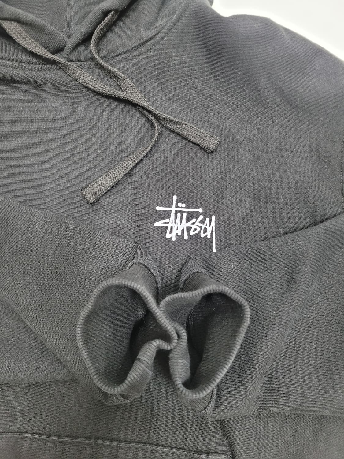 STUSSY 22SS 스투시 베이직 로고 기모 후드 / 남 S 블랙  상품이미지5